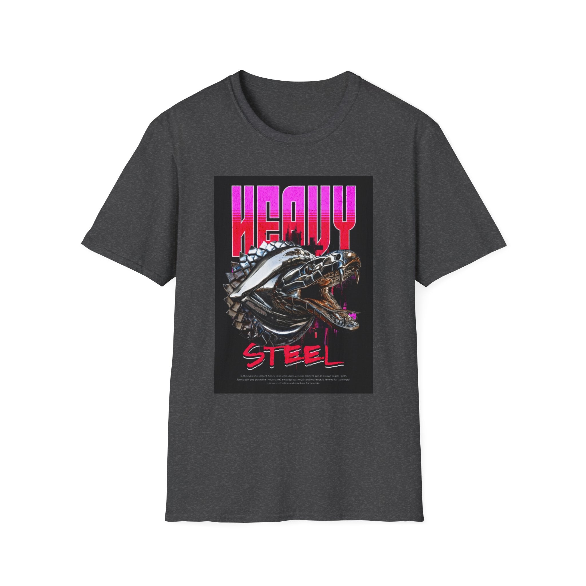Heavy Steel T-Shirt — Retro Motorcycle Skull Graphic Tee