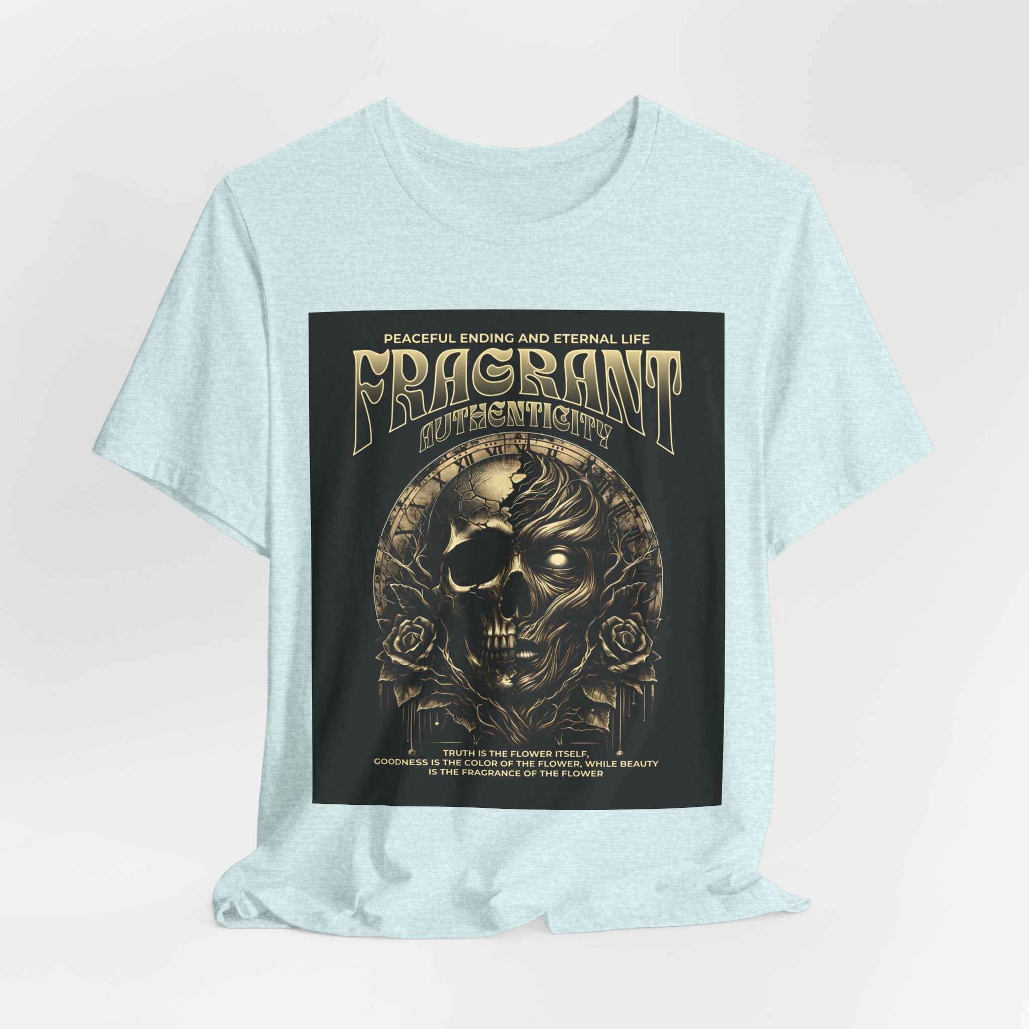 Skull & Roses Graphic Tee — "Fragrant" Vintage Gothic Band Shirt