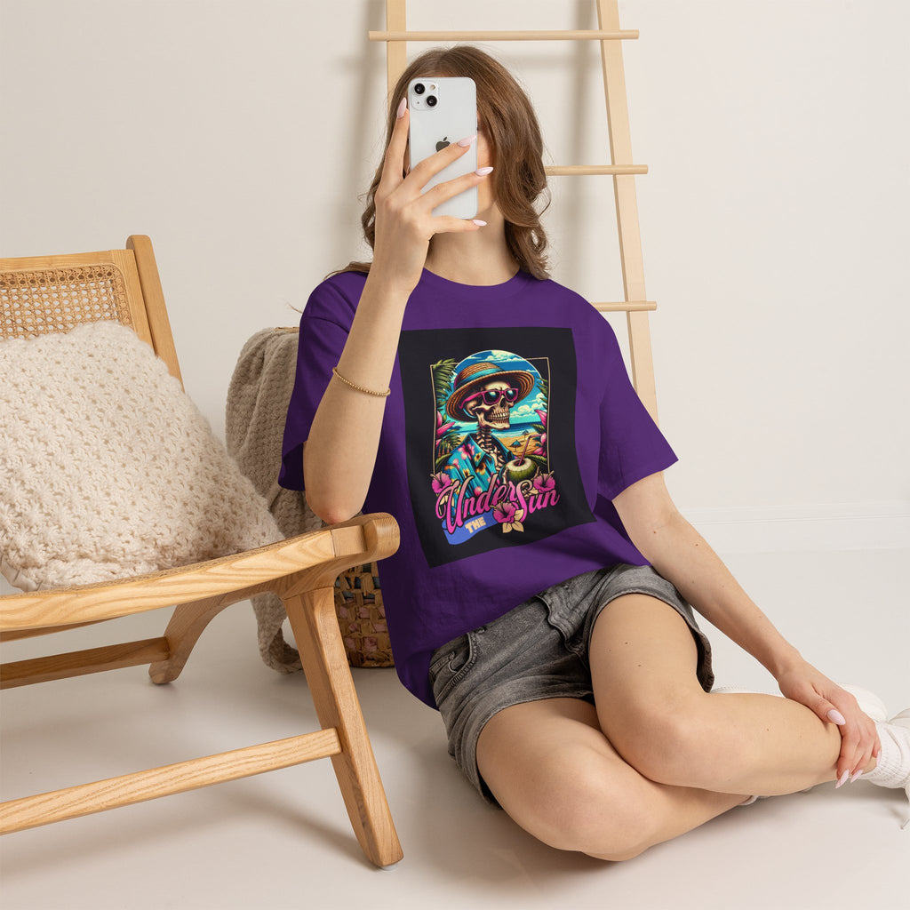 Skull Beach Tee — "Under the Sun" Retro Surf Graphic T-Shirt