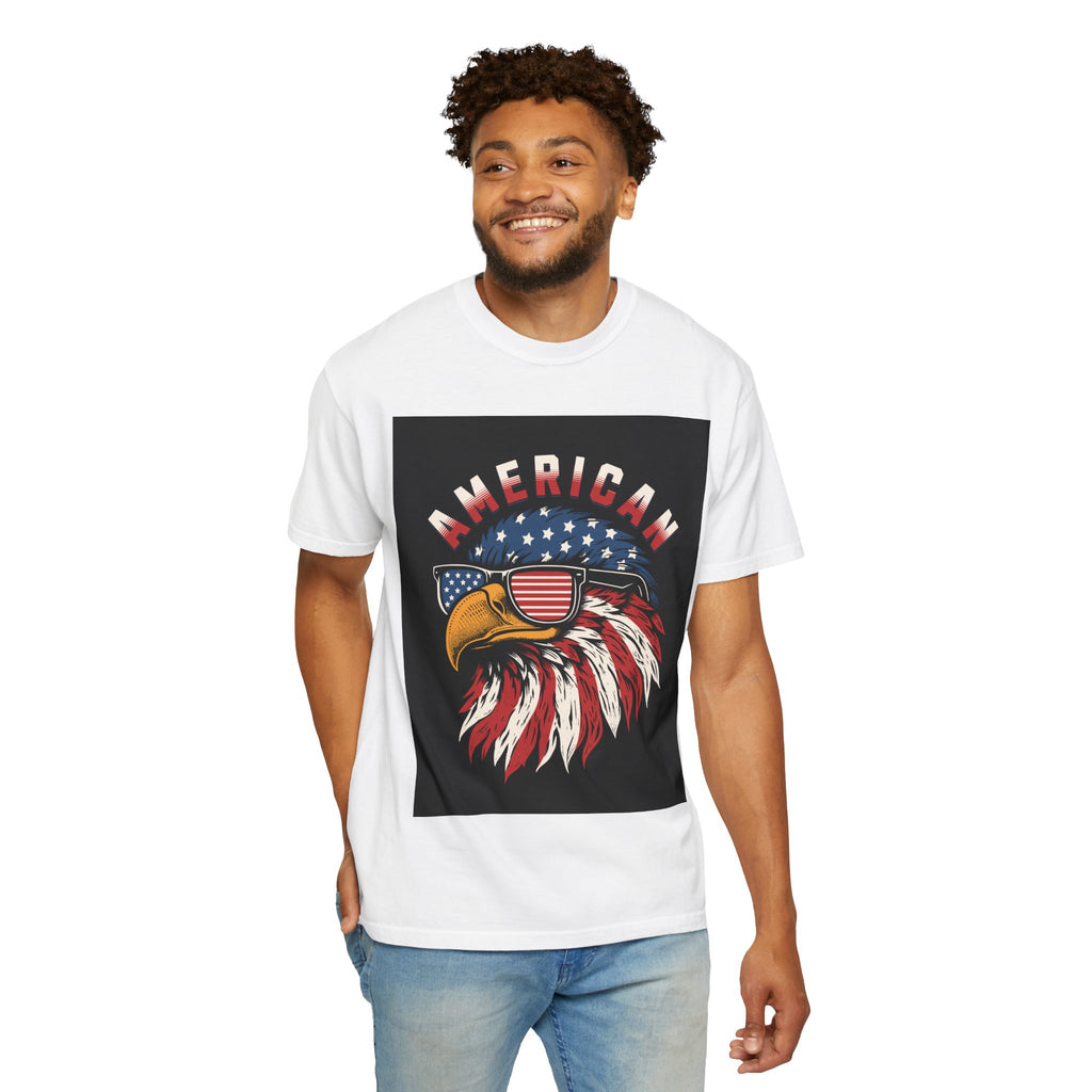 American Eagle Sunglasses T-Shirt — Patriotic USA Flag Graphic