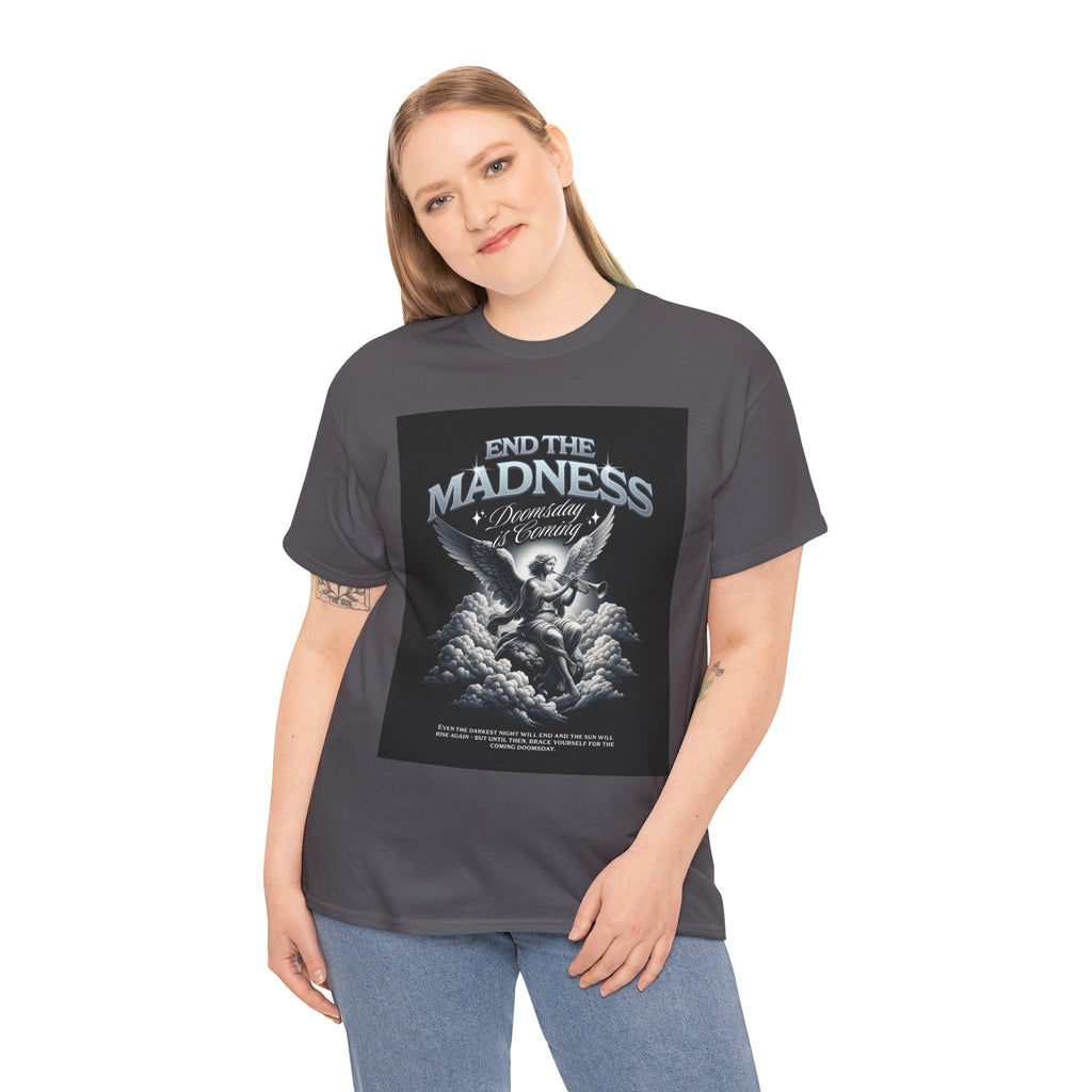 End the Madness Angel Graphic Tee — Vintage Gothic Band-Style T-Shirt