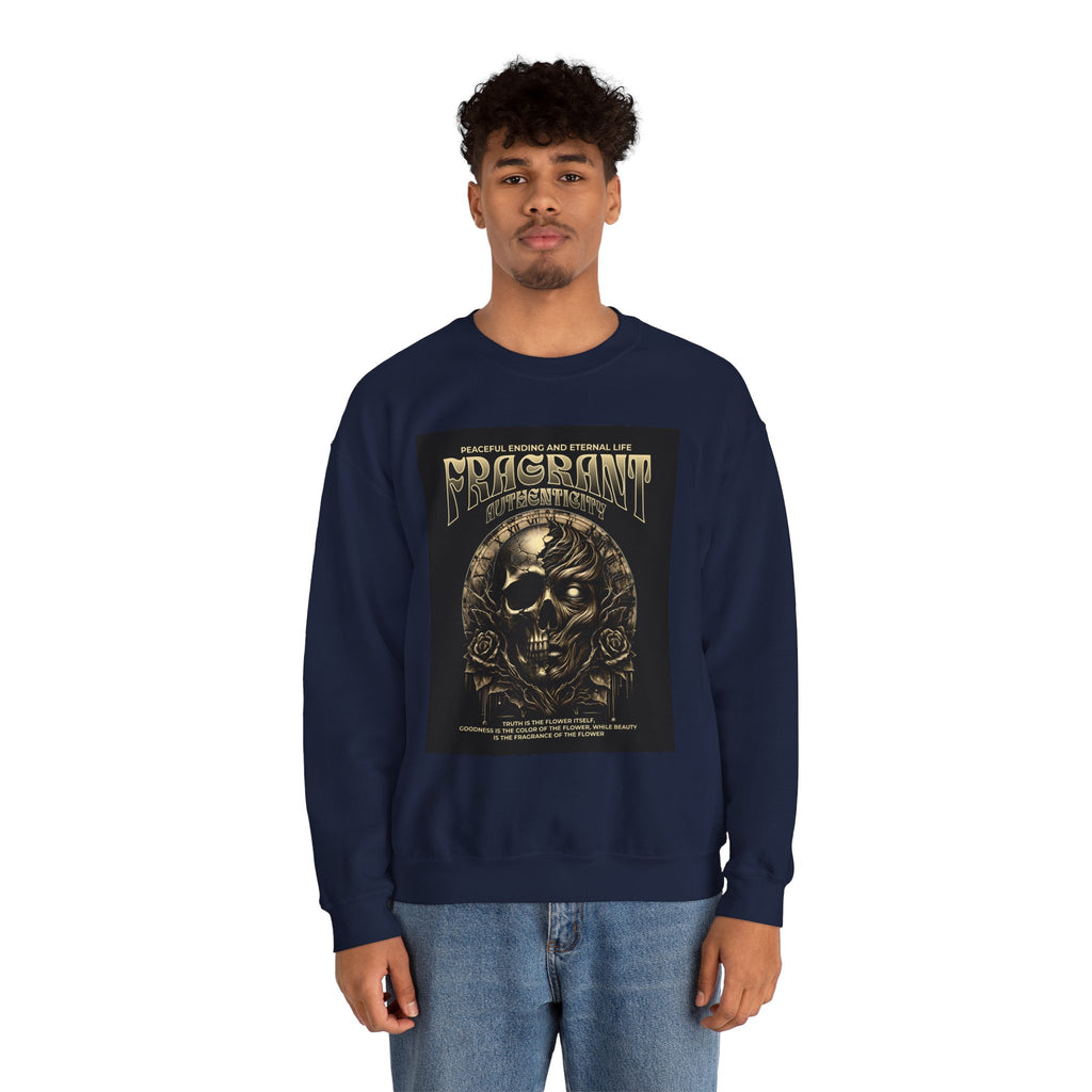 Skull & Roses Crewneck Sweatshirt — “Decrepit” Gothic Graphic