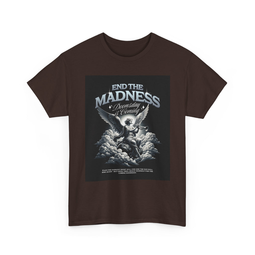 End the Madness Angel Graphic Tee — Vintage Gothic Band-Style T-Shirt