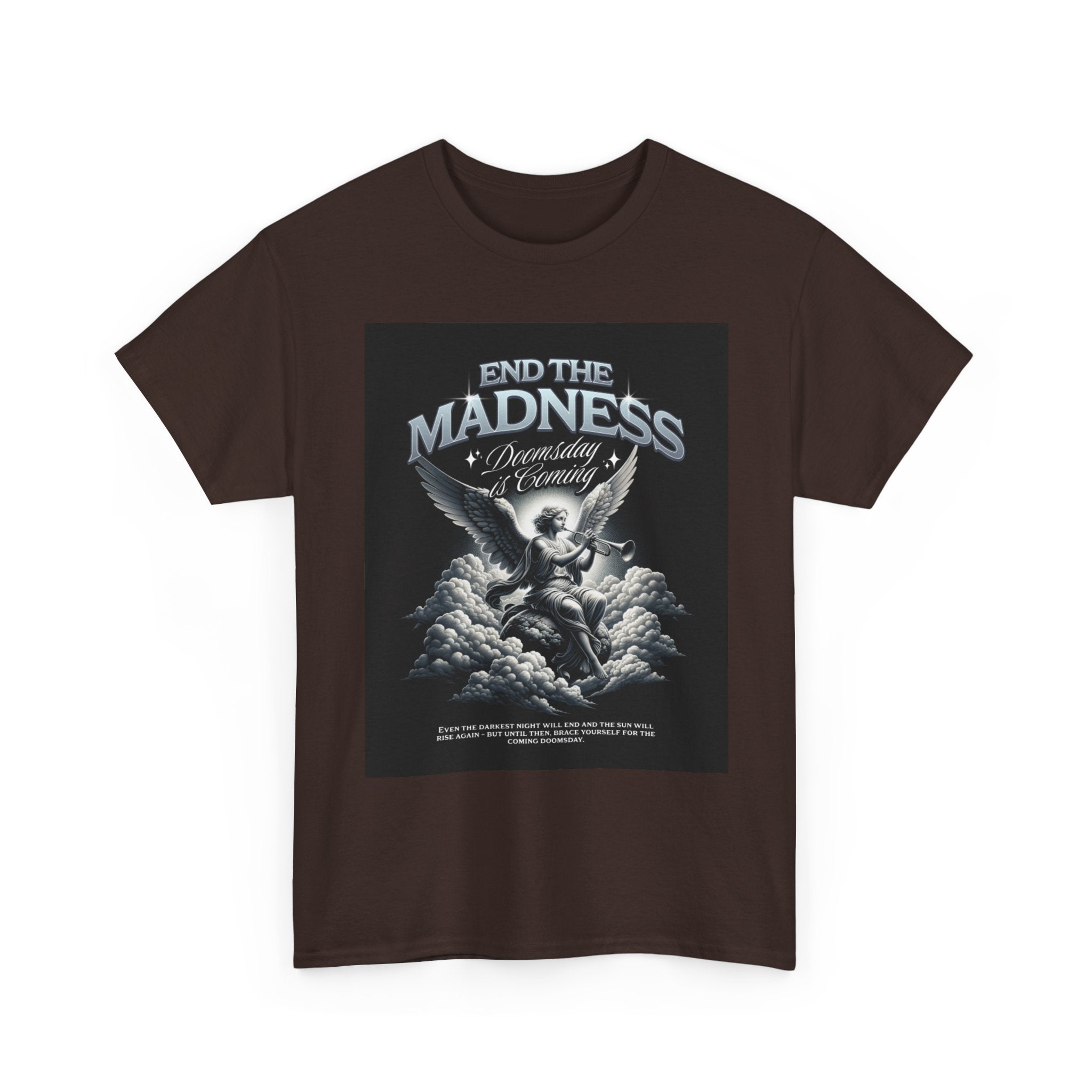 End the Madness Angel Graphic Tee — Vintage Gothic Band-Style T-Shirt