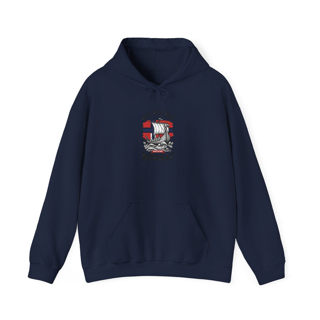 Ro! Ro! Ro! Viking Ship Hoodie | Norway Football Supporter, Red White Blue
