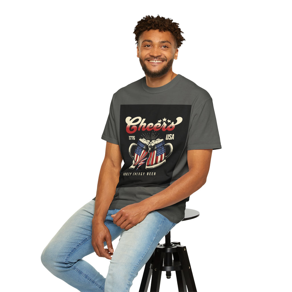 Cheers USA T-Shirt — Patriotic Beer Mugs Graphic Tee (1776)