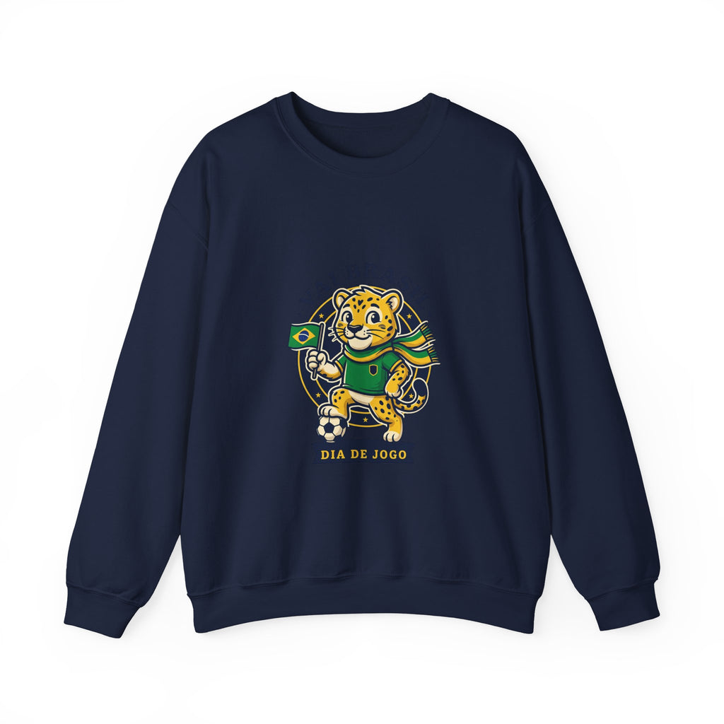 Vai Brasil Tiger Soccer Crewneck Sweatshirt | Brazil Flag, National Pride