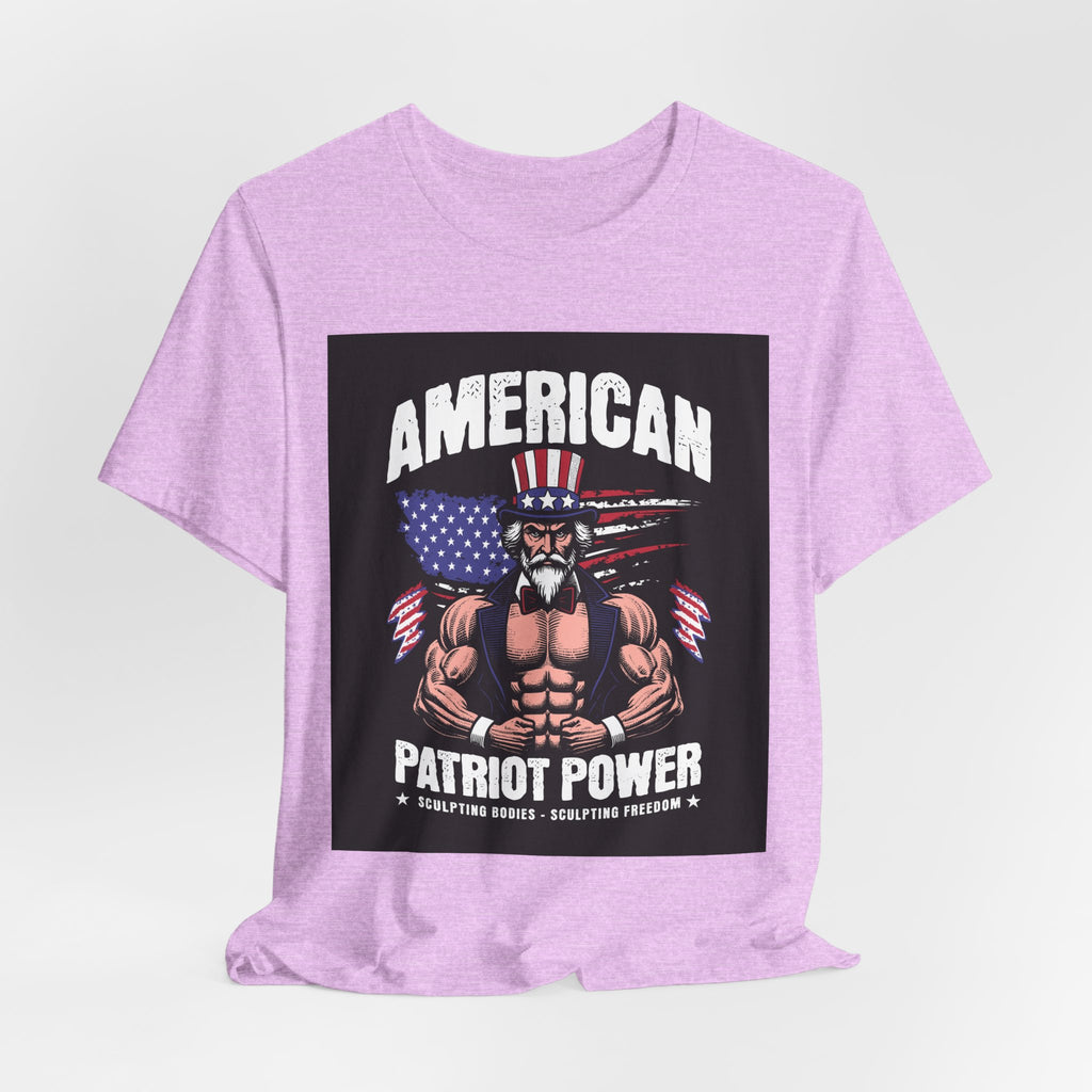 Patriot Power T-Shirt — American Flag Uncle Sam Muscle Graphic Tee
