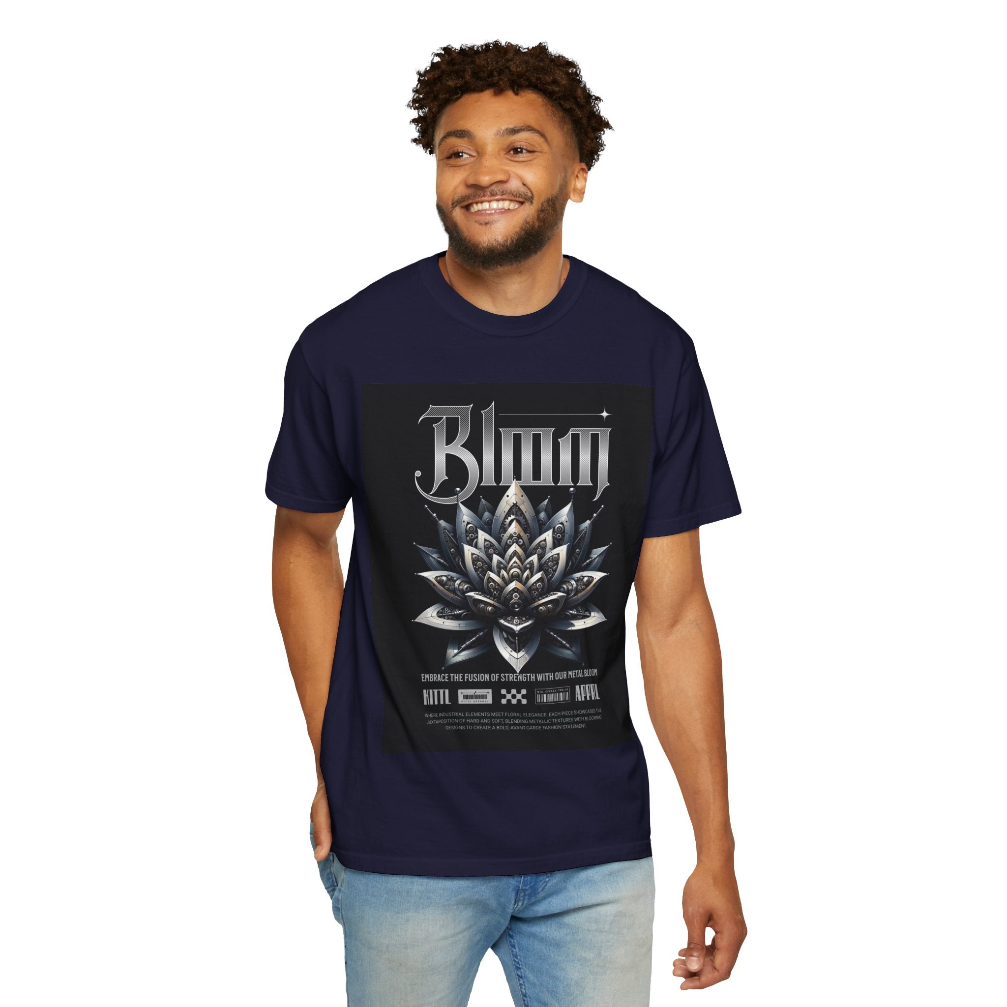 Metal Lotus Graphic T-Shirt — "Bloom" Gothic Band Poster Tee