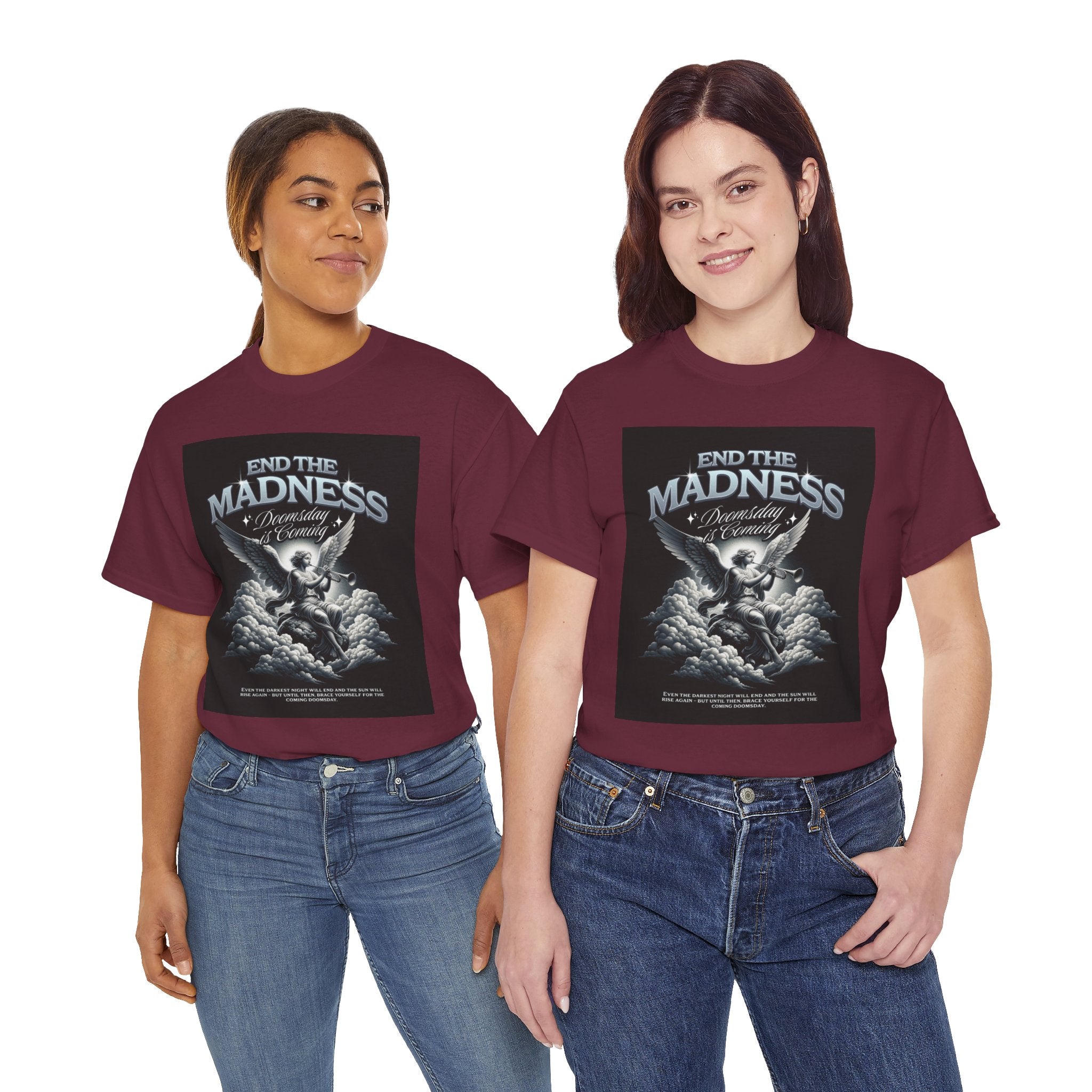 End the Madness Angel Graphic Tee — Vintage Gothic Band-Style T-Shirt