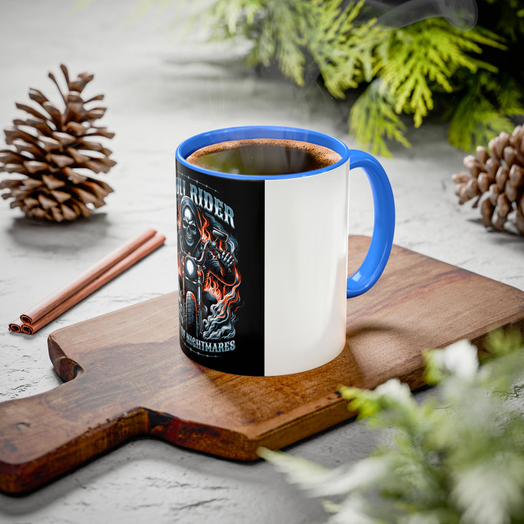 Skull Rider Motorcycle Mug – "Born of Nightmares" Biker Coffee Cup (11oz/15oz)