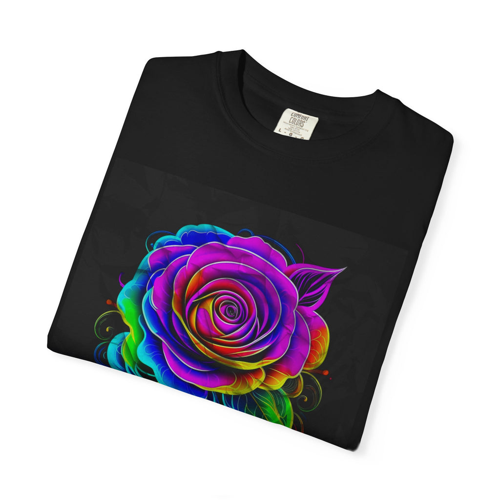 Fragrant Rainbow Rose T-Shirt — Vibrant Floral Graphic Tee