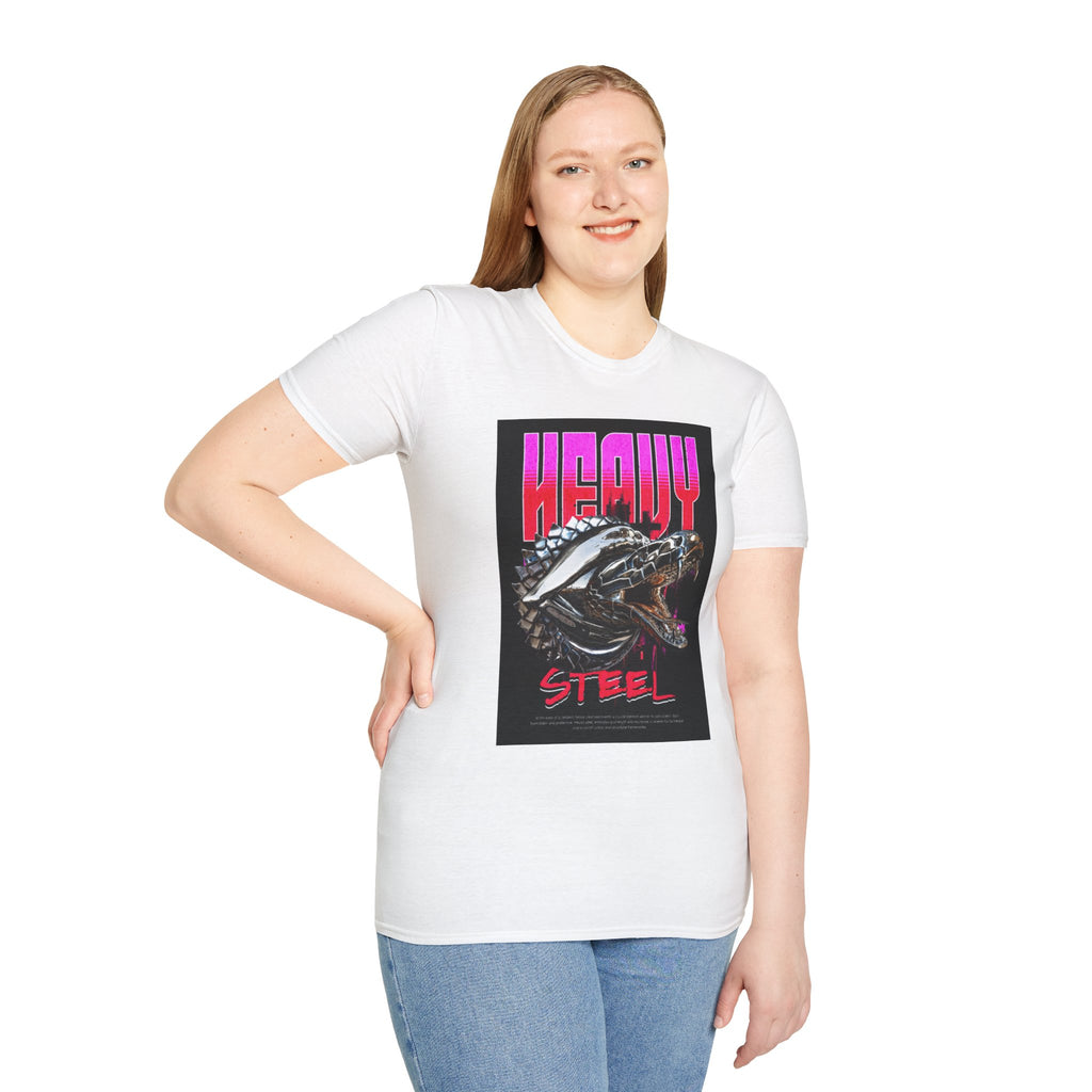 Heavy Steel T-Shirt — Retro Motorcycle Skull Graphic Tee