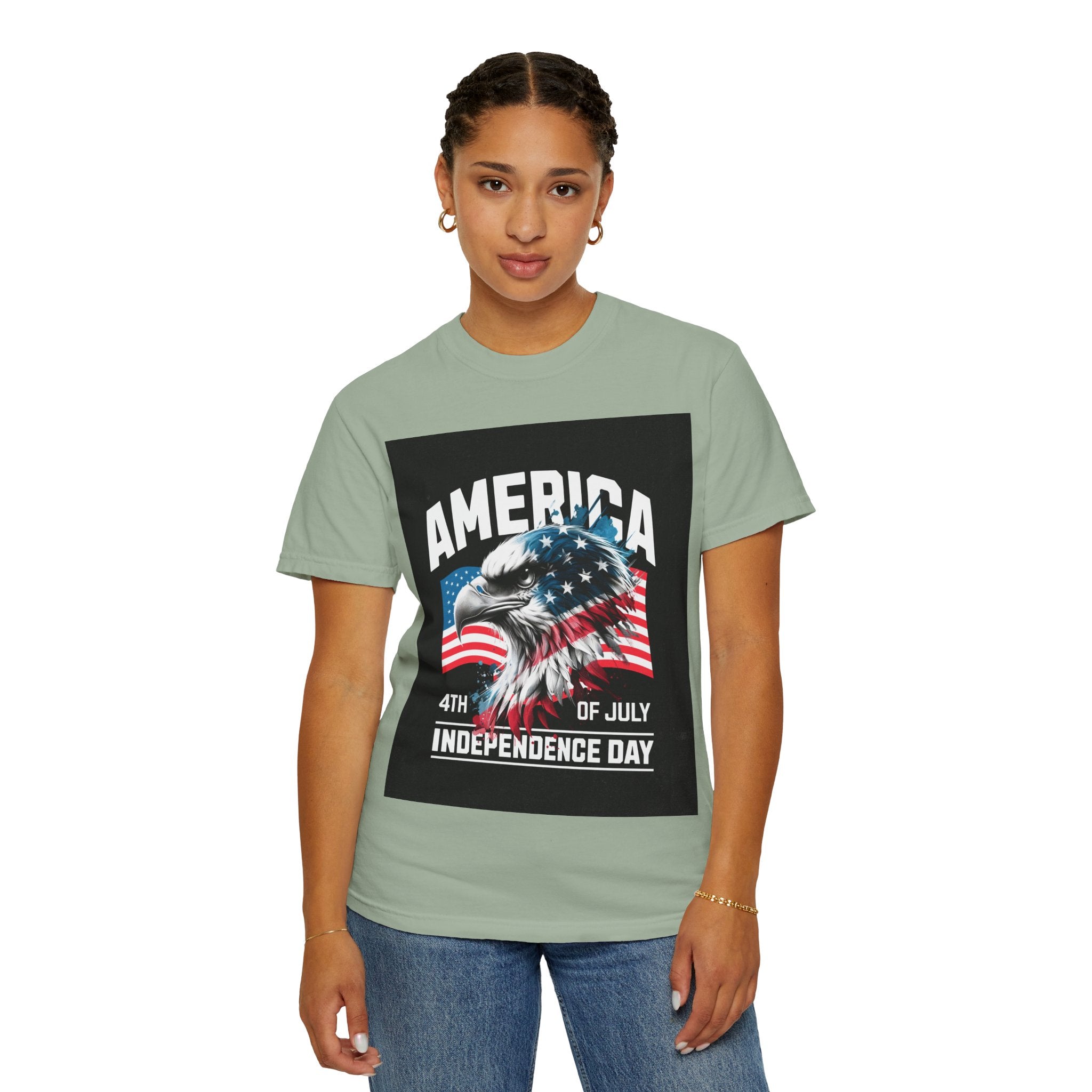 Independence Day T-shirt — 'America' Eagle Flag 4th of July Tee