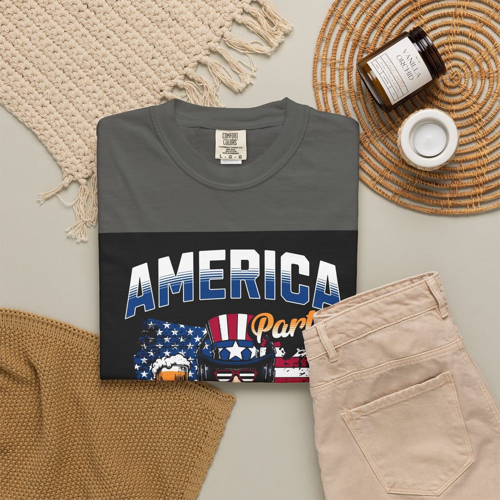 America Party T-Shirt — Cheers to Freedom 4th of July Patriotic Tee