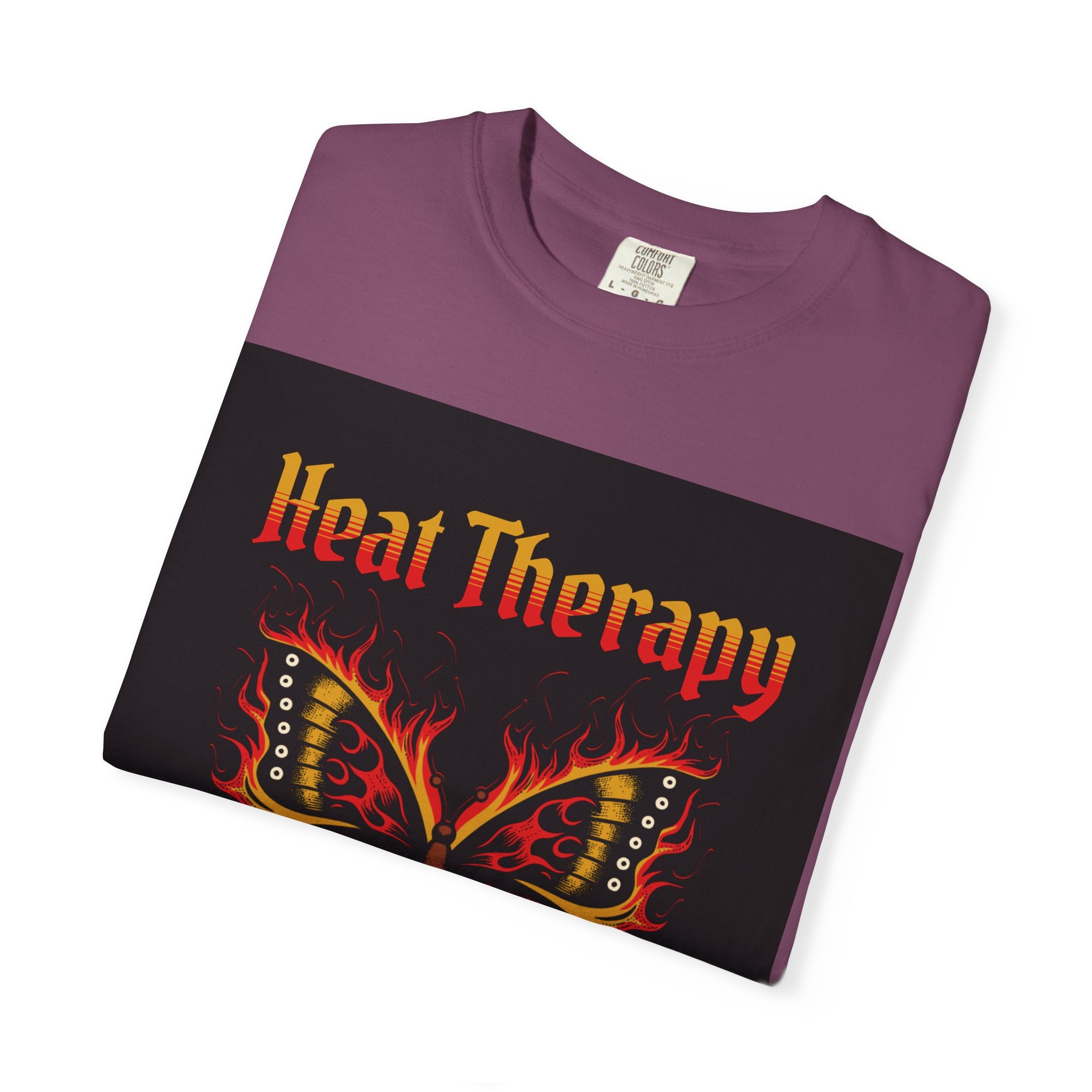 Heat Therapy Butterfly T-Shirt — Retro Floral Sunflower Design