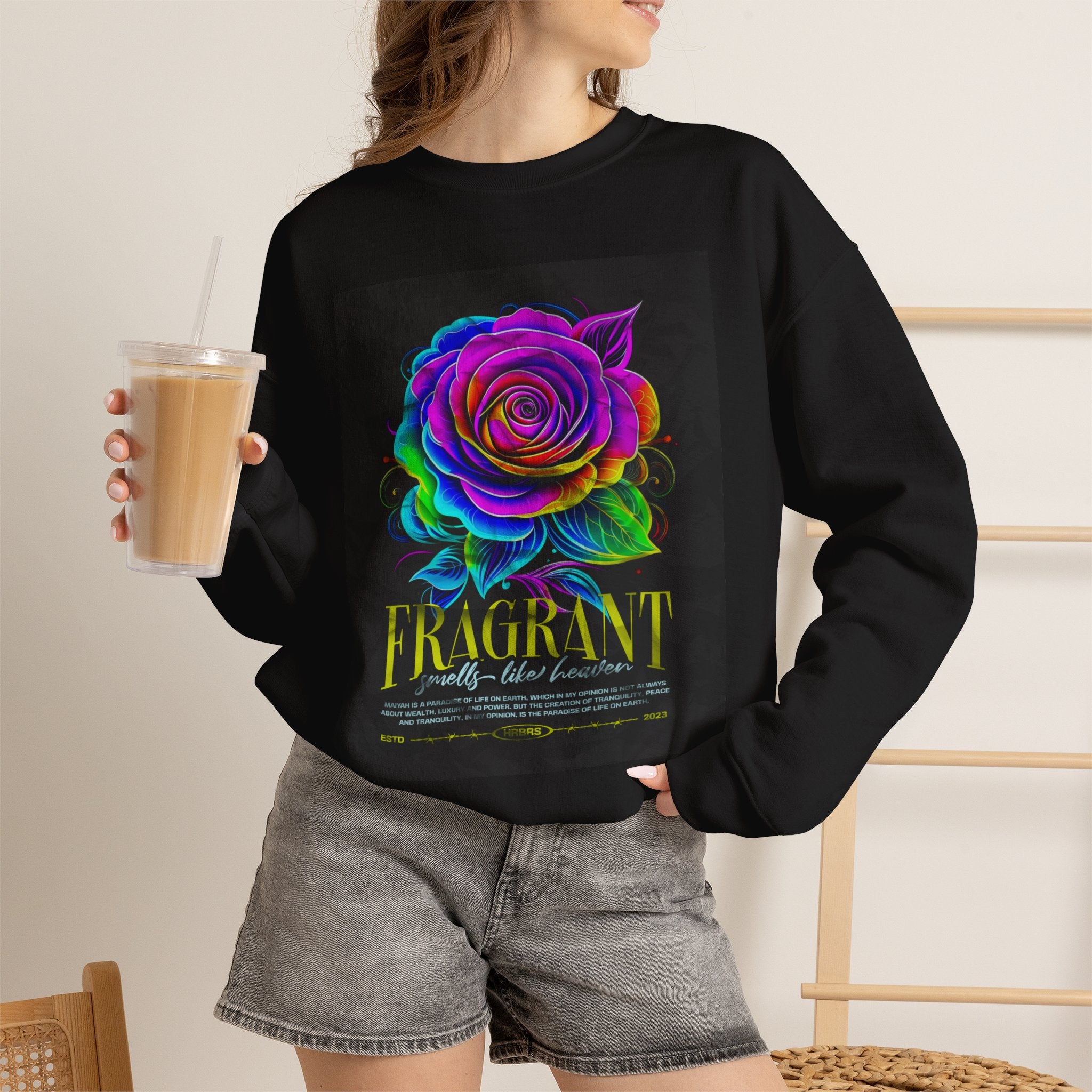 Fluorescent Rose “Fragrant” Crewneck Sweatshirt