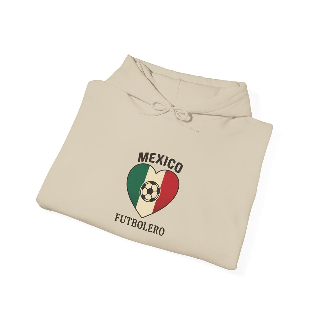 Mexico Futbolero Heart Hoodie | Soccer Country Pride, Mexican Flag Colors
