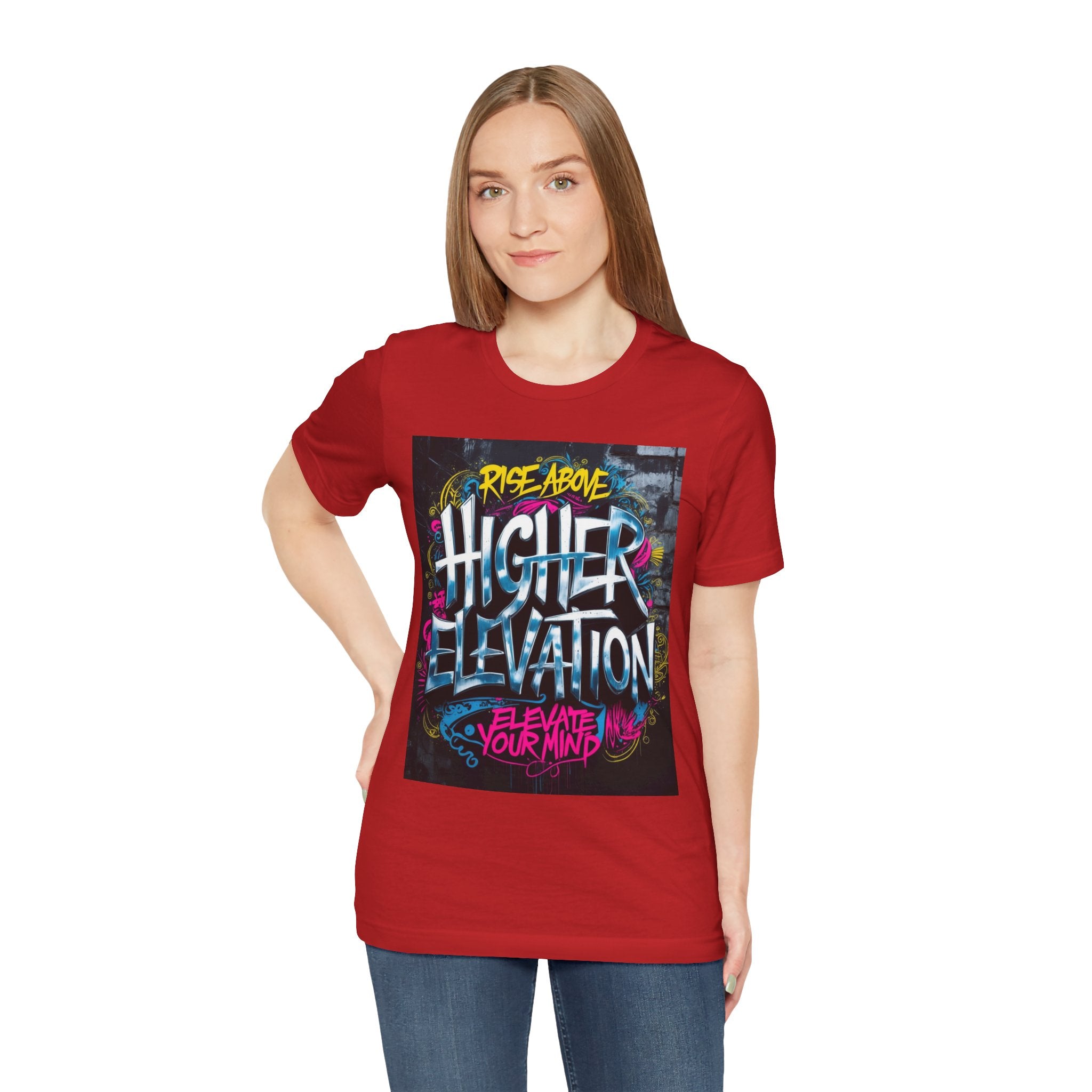 Higher Elevation Graffiti T-Shirt — "Rise Above, Elevate Your Mind"