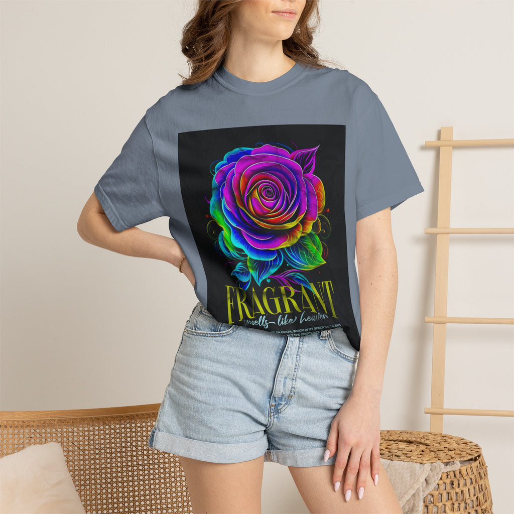 Fragrant Rainbow Rose T-Shirt — Vibrant Floral Graphic Tee