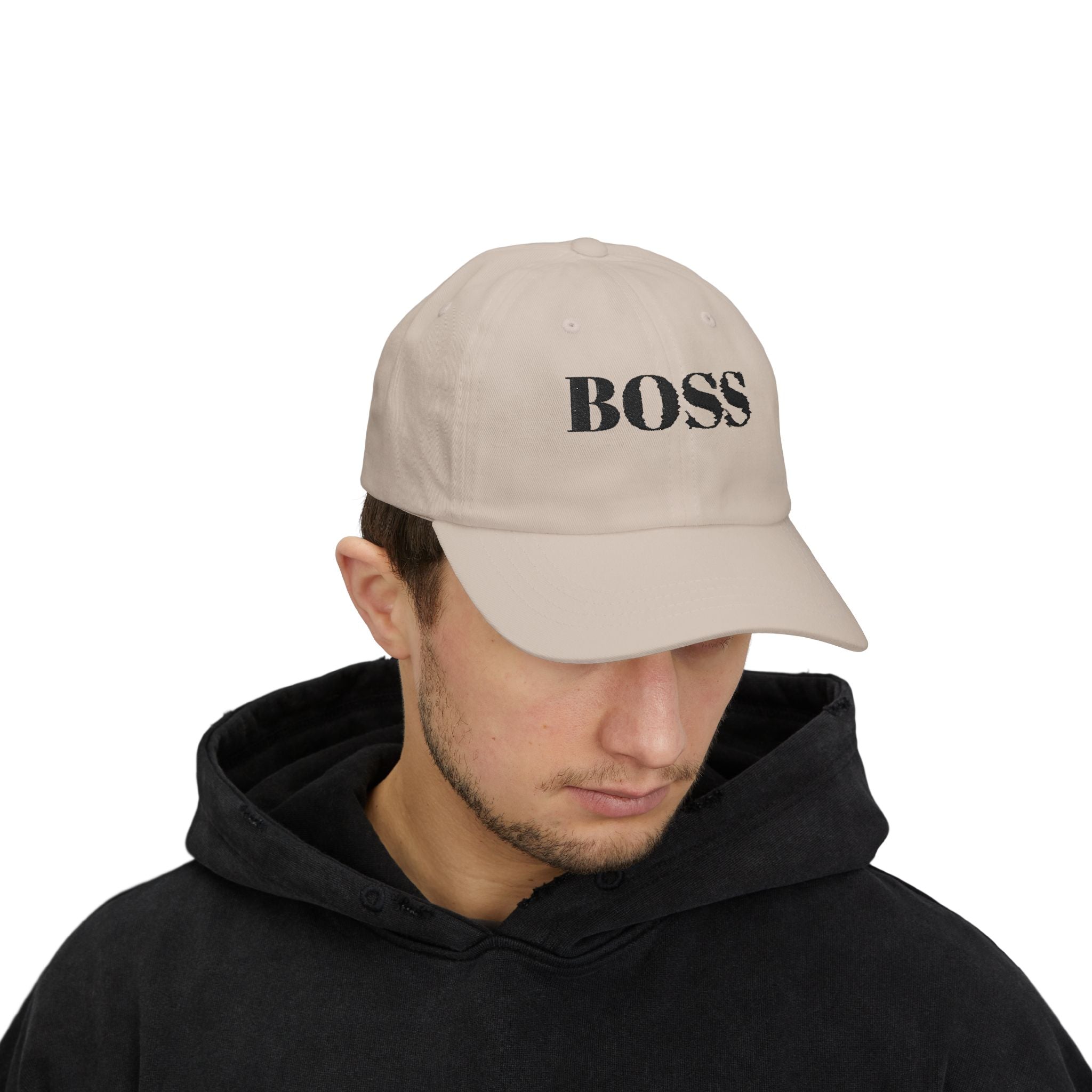BOSS Embroidered Dad Cap - Classic White Baseball Hat