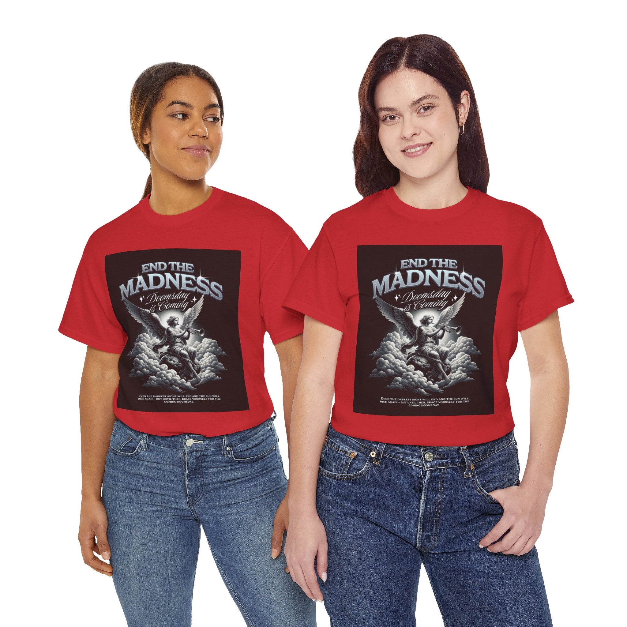 End the Madness Angel Graphic Tee — Vintage Gothic Band-Style T-Shirt