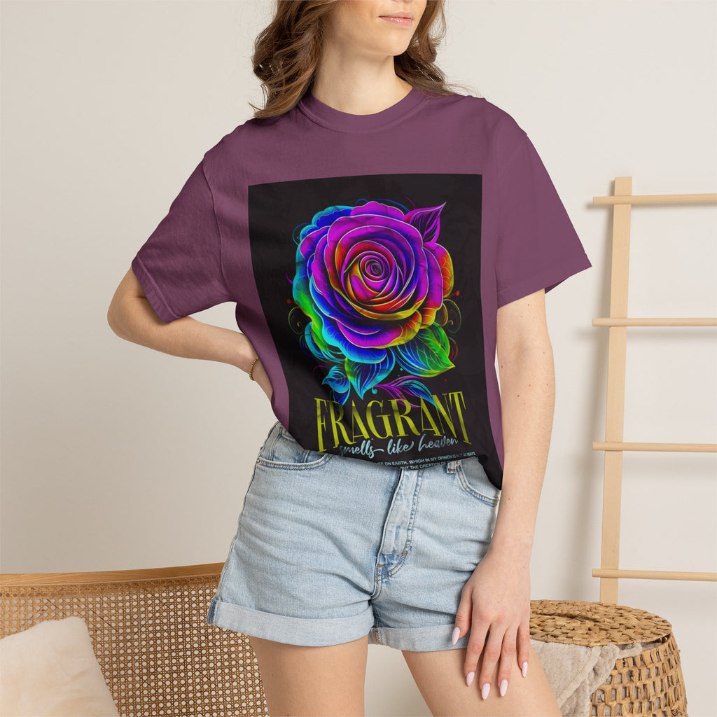Fragrant Rainbow Rose T-Shirt — Vibrant Floral Graphic Tee