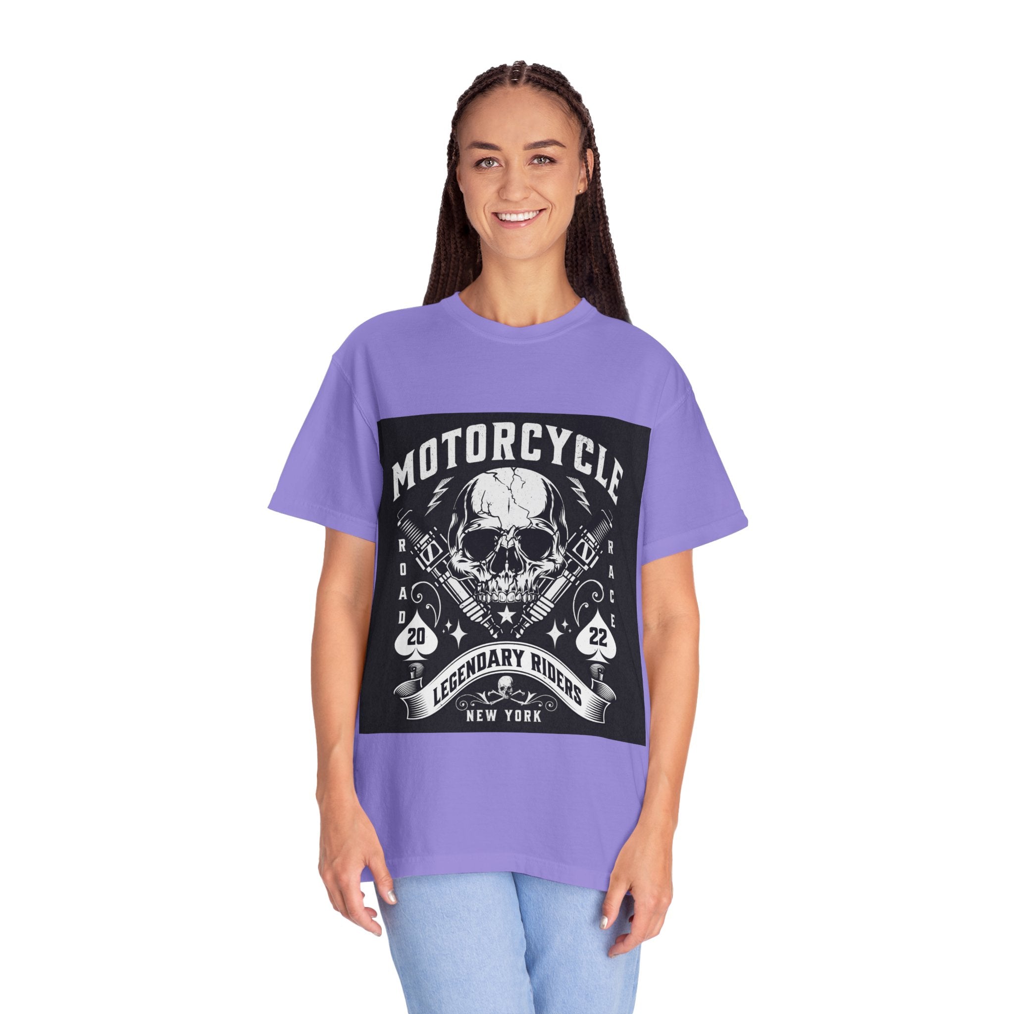Motorcycle Skull Tee — "Legendary Riders" Vintage Biker Graphic T-Shirt