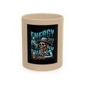 Skull 'Energy' Ceramic Coffee Mug — Retro Skeleton with Drink Design
