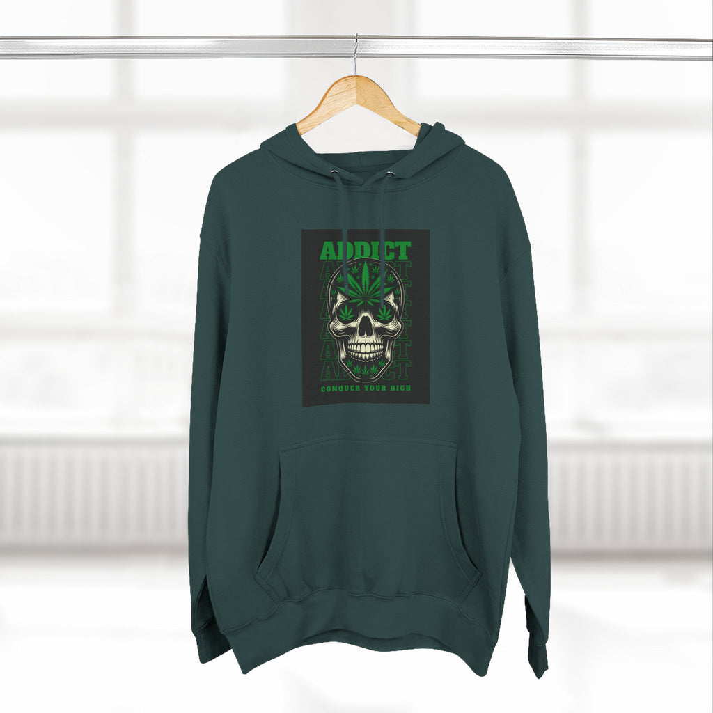 Skull & Snake Hoodie — "Addict" Graphic Pullover