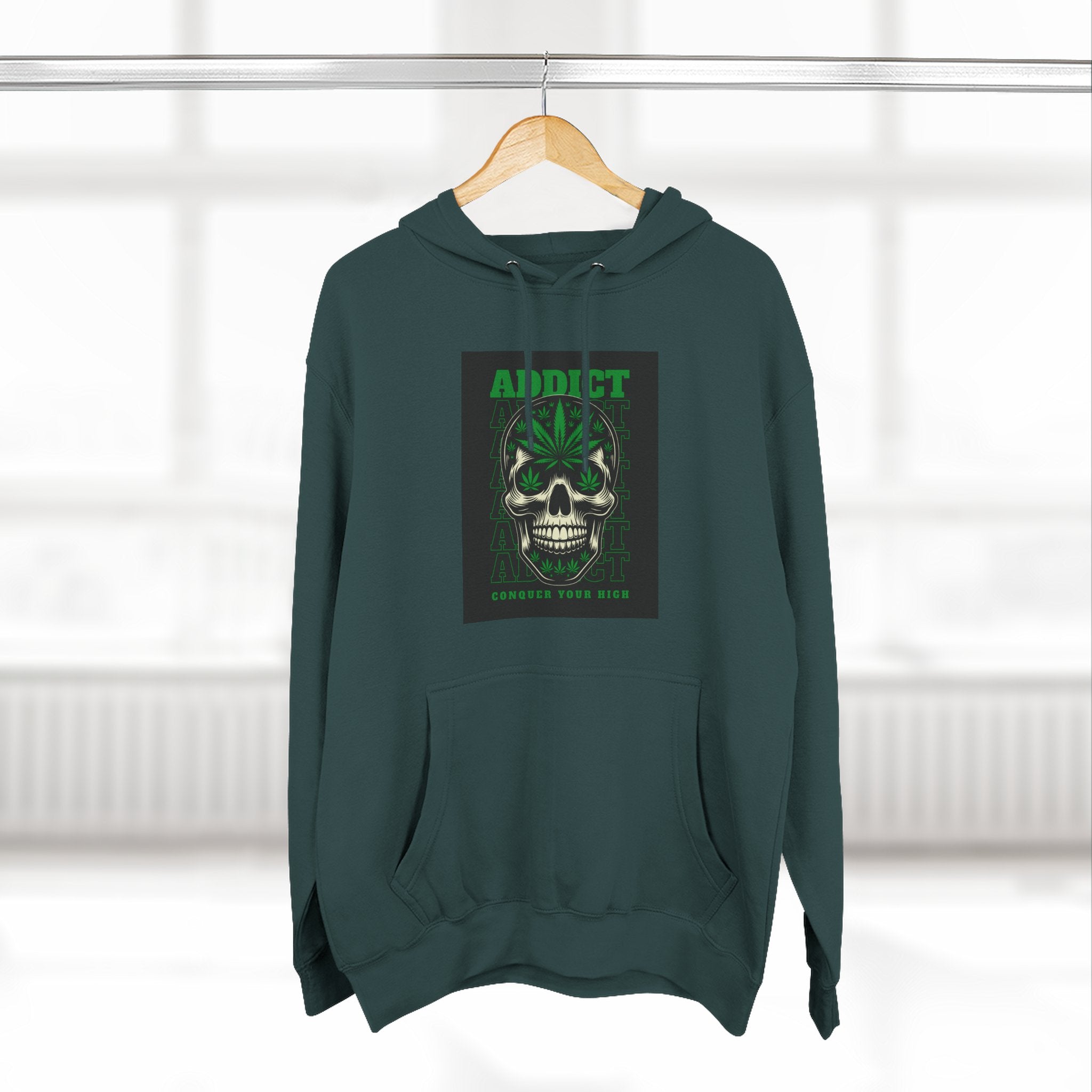 Skull & Snake Hoodie — "Addict" Graphic Pullover