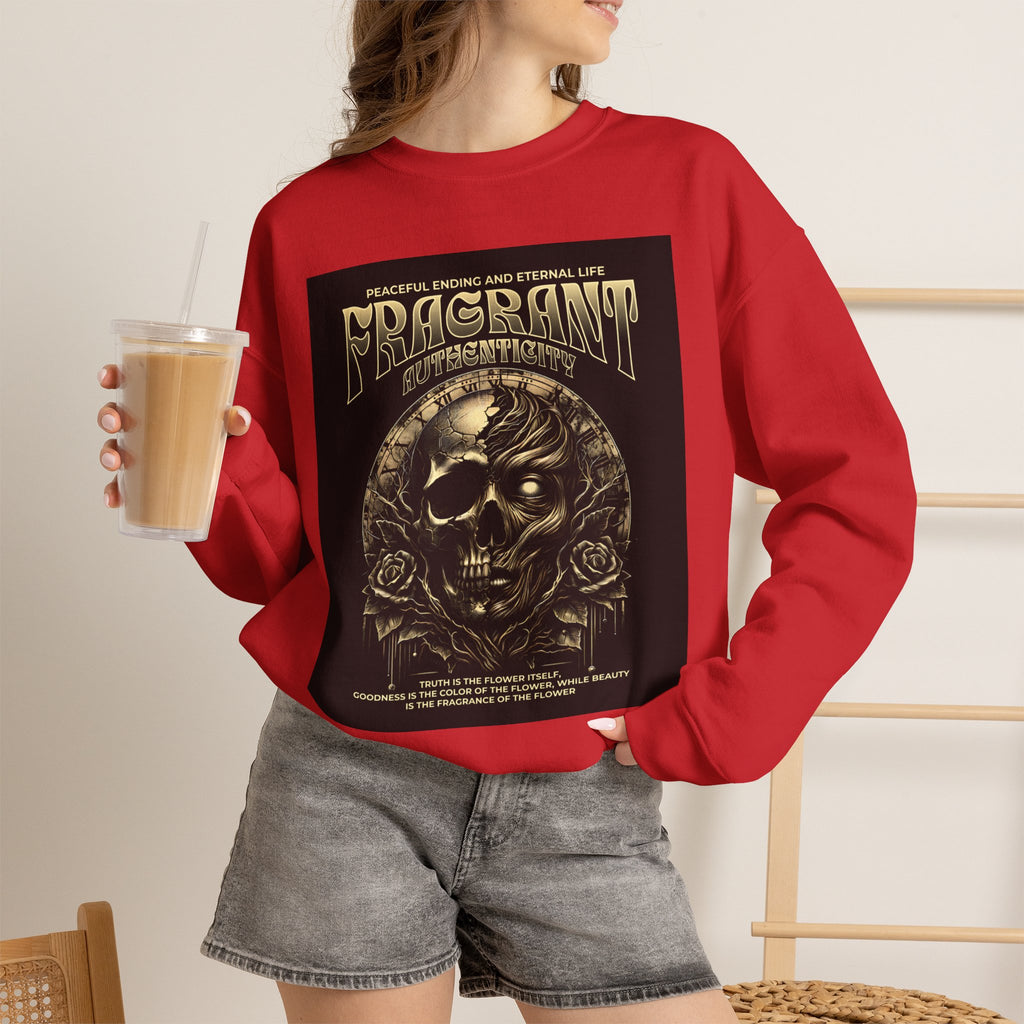 Skull & Roses Crewneck Sweatshirt — “Decrepit” Gothic Graphic
