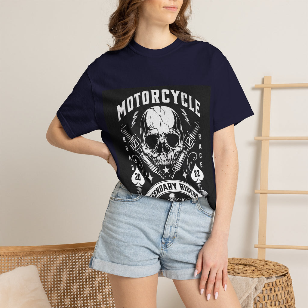 Motorcycle Skull Tee — "Legendary Riders" Vintage Biker Graphic T-Shirt