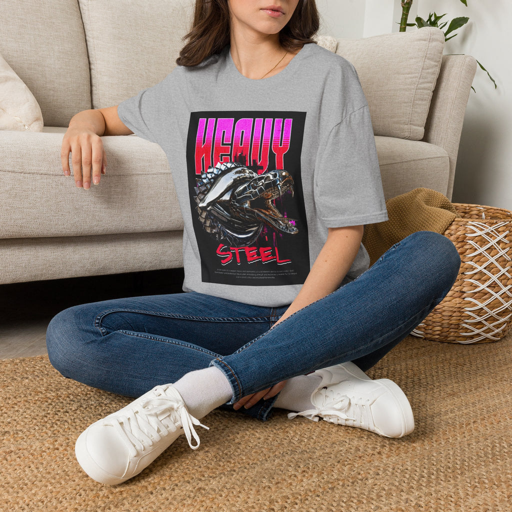 Heavy Steel T-Shirt — Retro Motorcycle Skull Graphic Tee