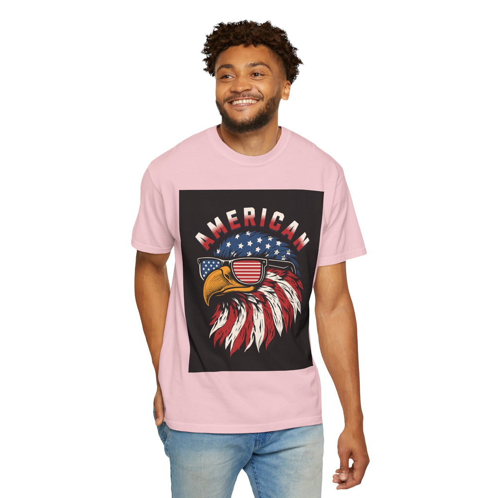 American Eagle Sunglasses T-Shirt — Patriotic USA Flag Graphic
