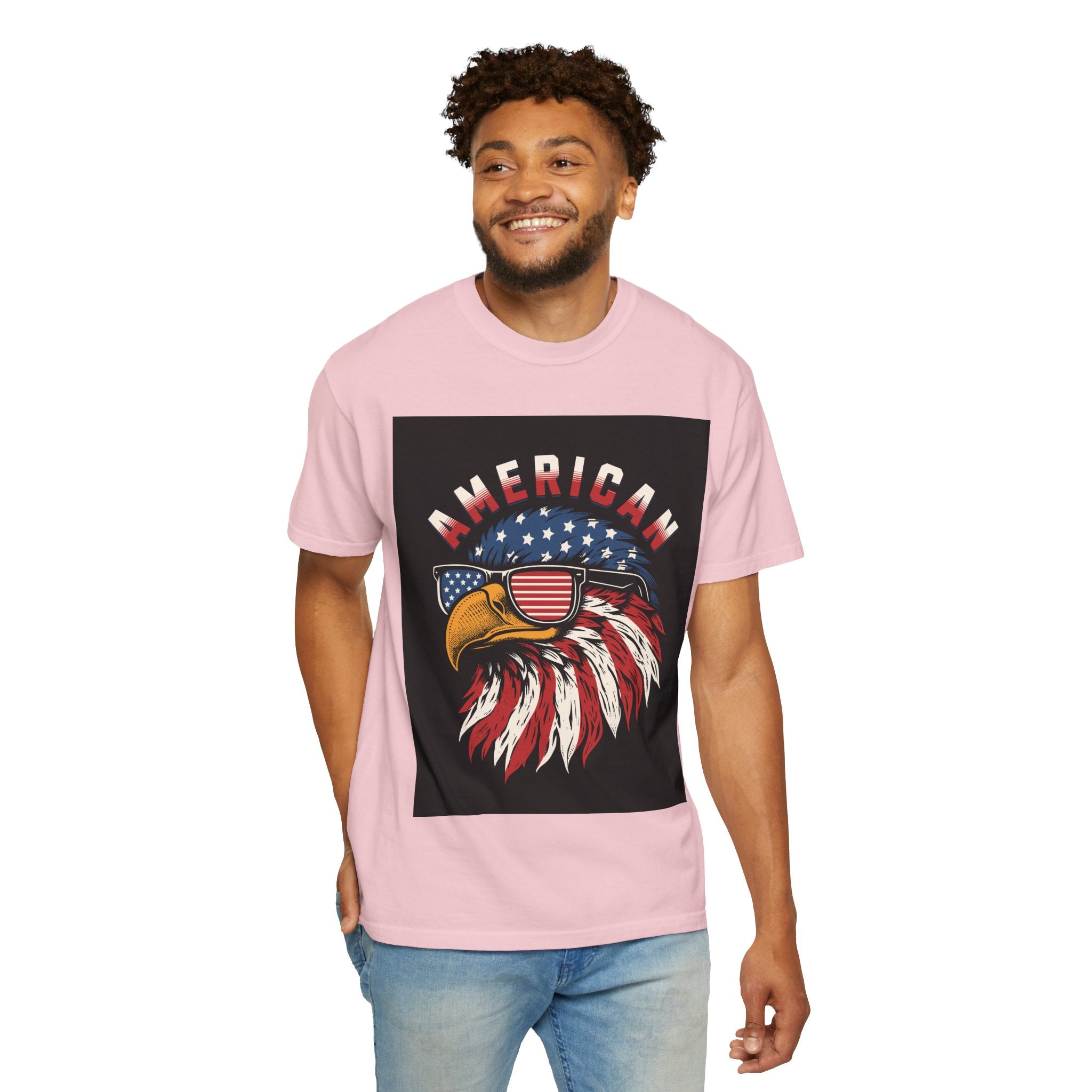 American Eagle Sunglasses T-Shirt — Patriotic USA Flag Graphic