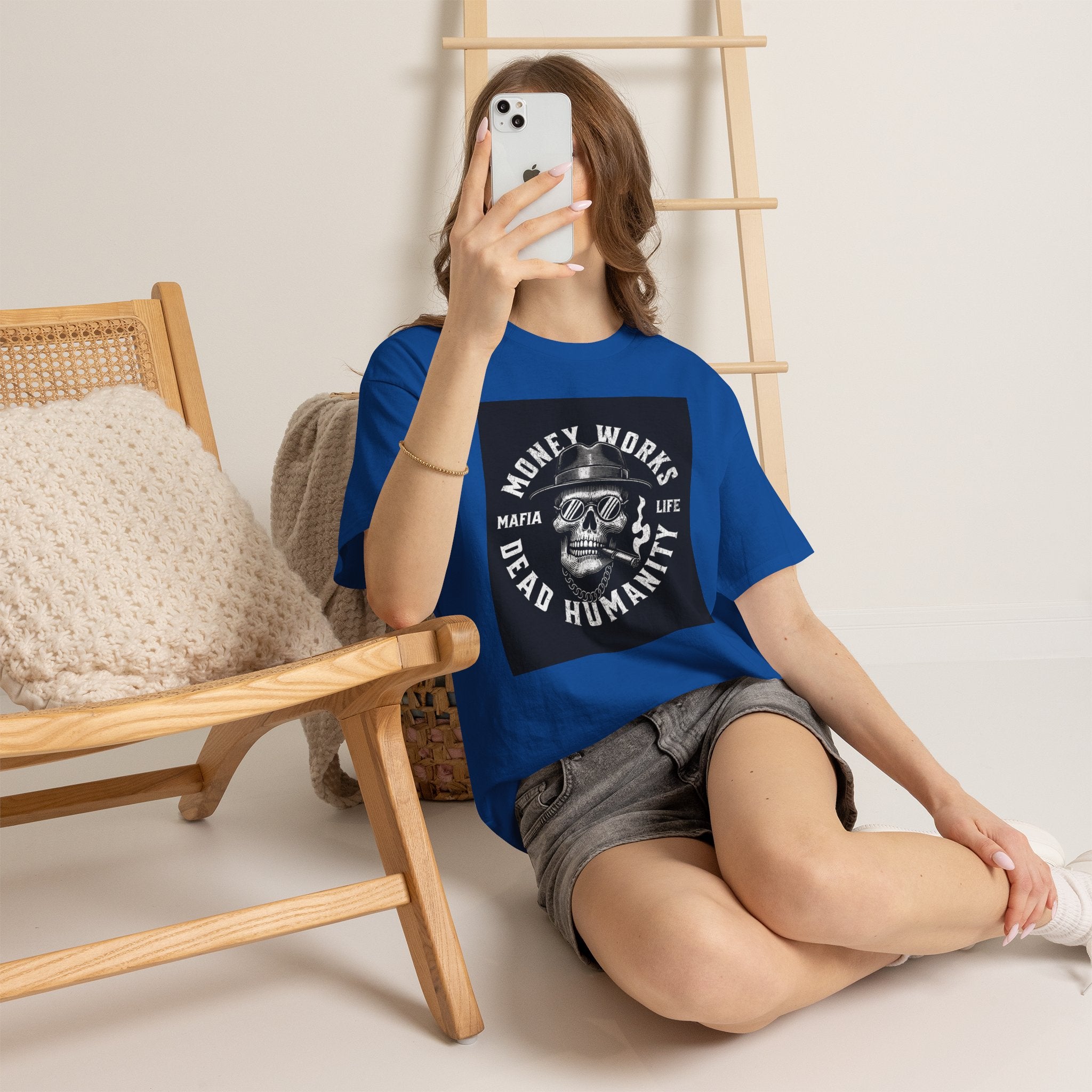 Money Works Dead Humanity Skull Tee