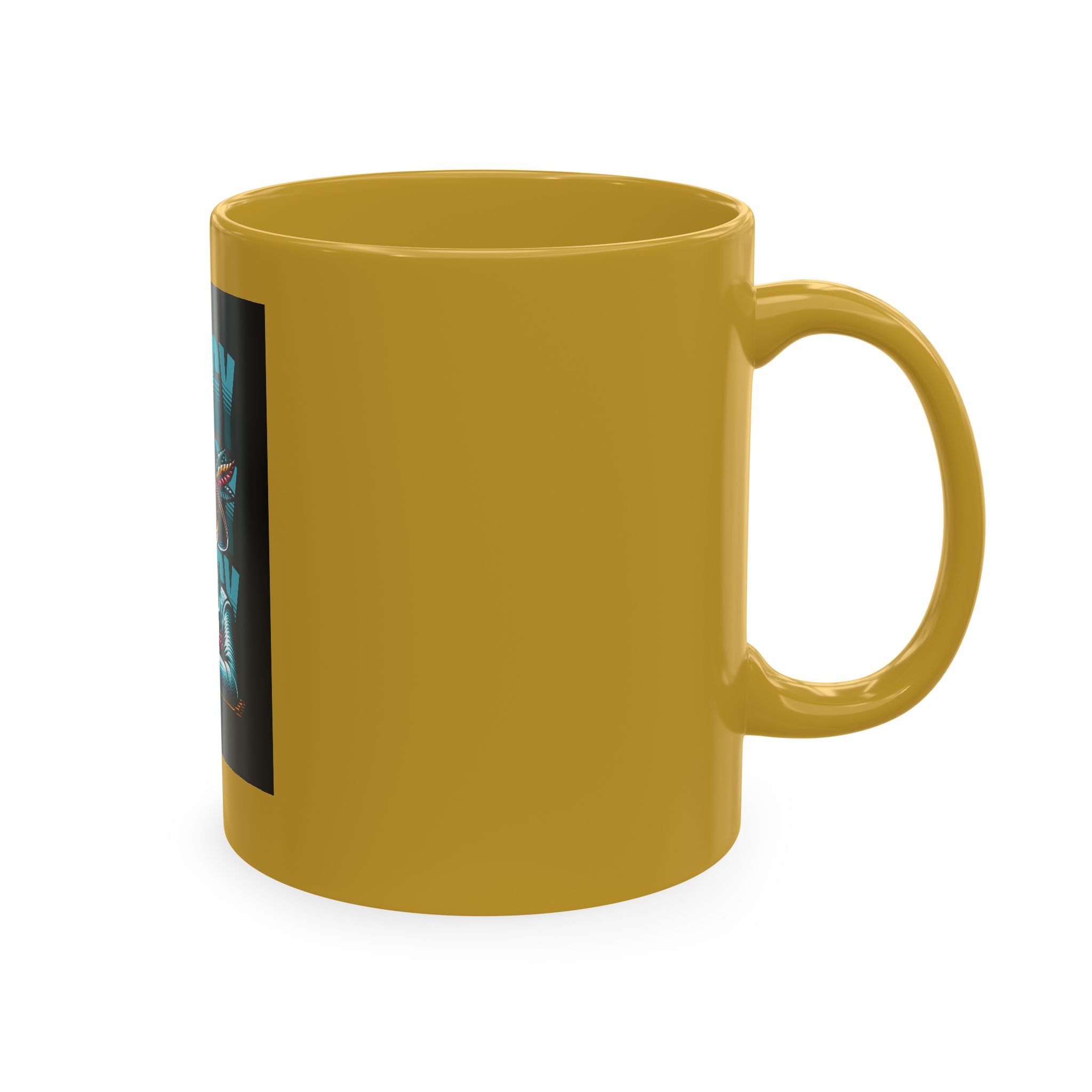 Skull 'Energy' Ceramic Coffee Mug — Retro Skeleton with Drink Design