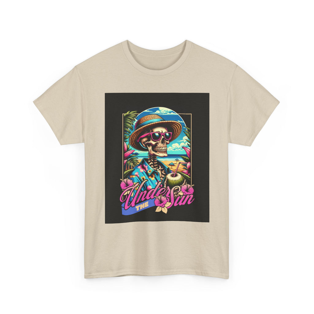 Skull Beach Tee — "Under the Sun" Retro Surf Graphic T-Shirt