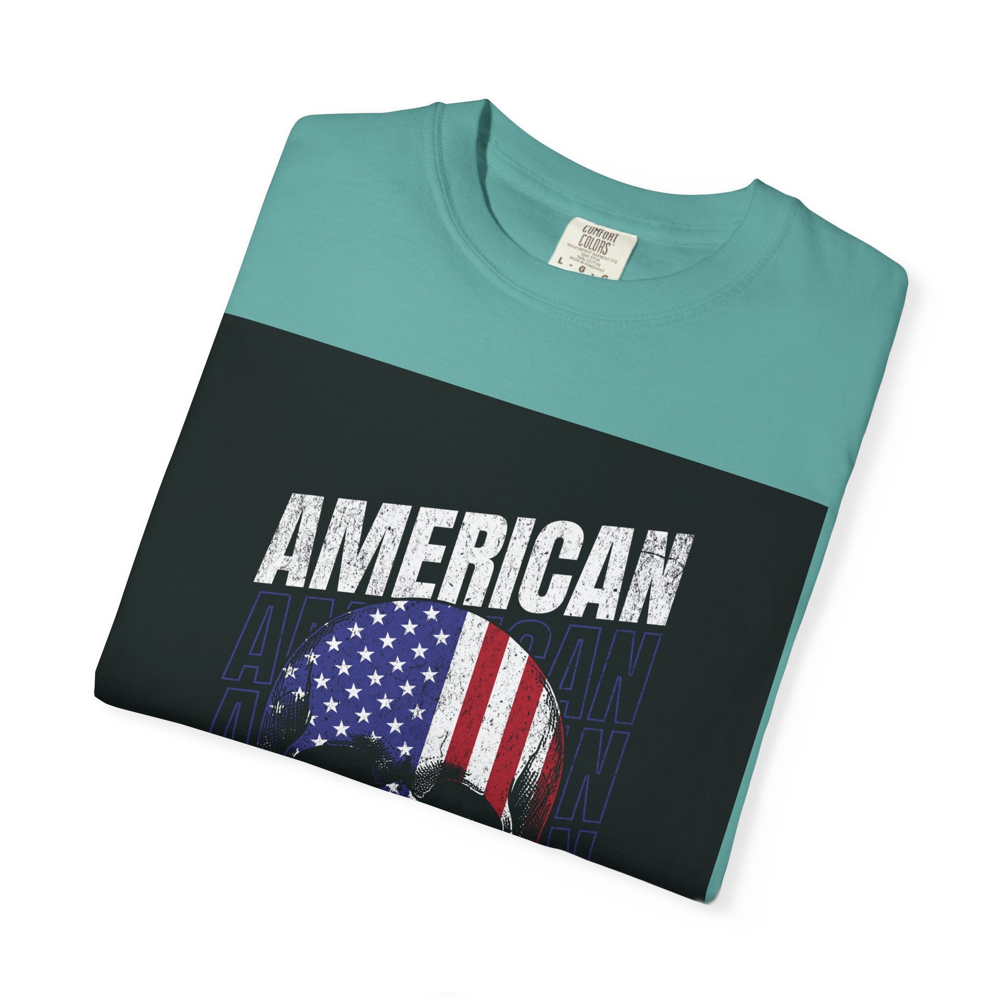 American Skull Flag T-Shirt — "American Forever" Patriotic Graphic Tee