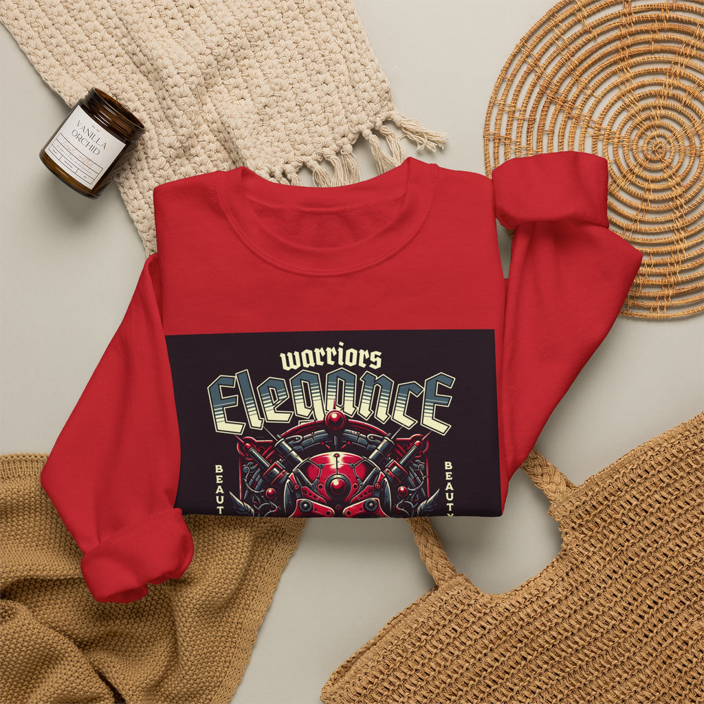 Crewneck Sweatshirt – "Warriors Electric" Skull & Roses Graphic