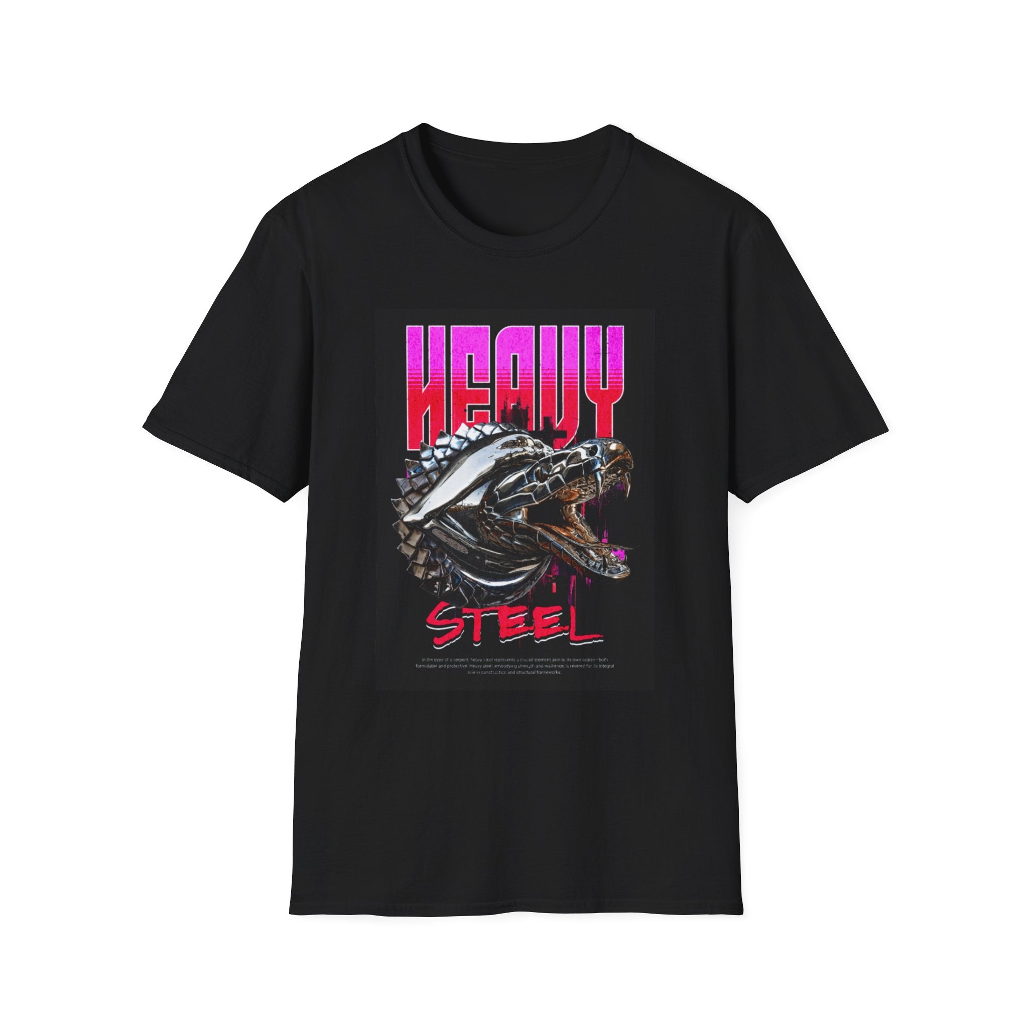 Heavy Steel T-Shirt — Retro Motorcycle Skull Graphic Tee