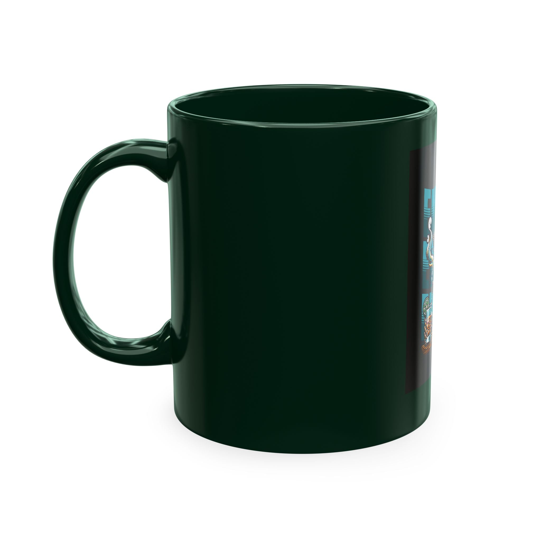 Skull 'Energy' Ceramic Coffee Mug — Retro Skeleton with Drink Design