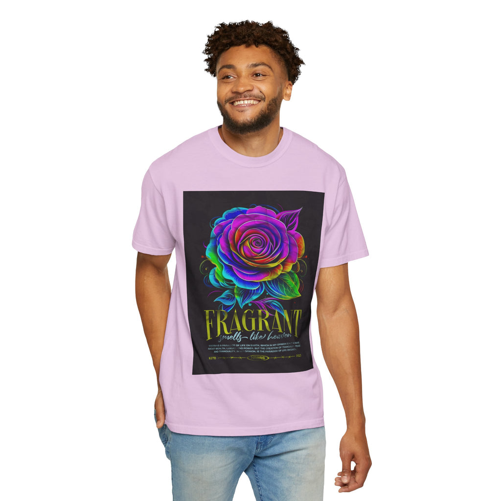 Fragrant Rainbow Rose T-Shirt — Vibrant Floral Graphic Tee
