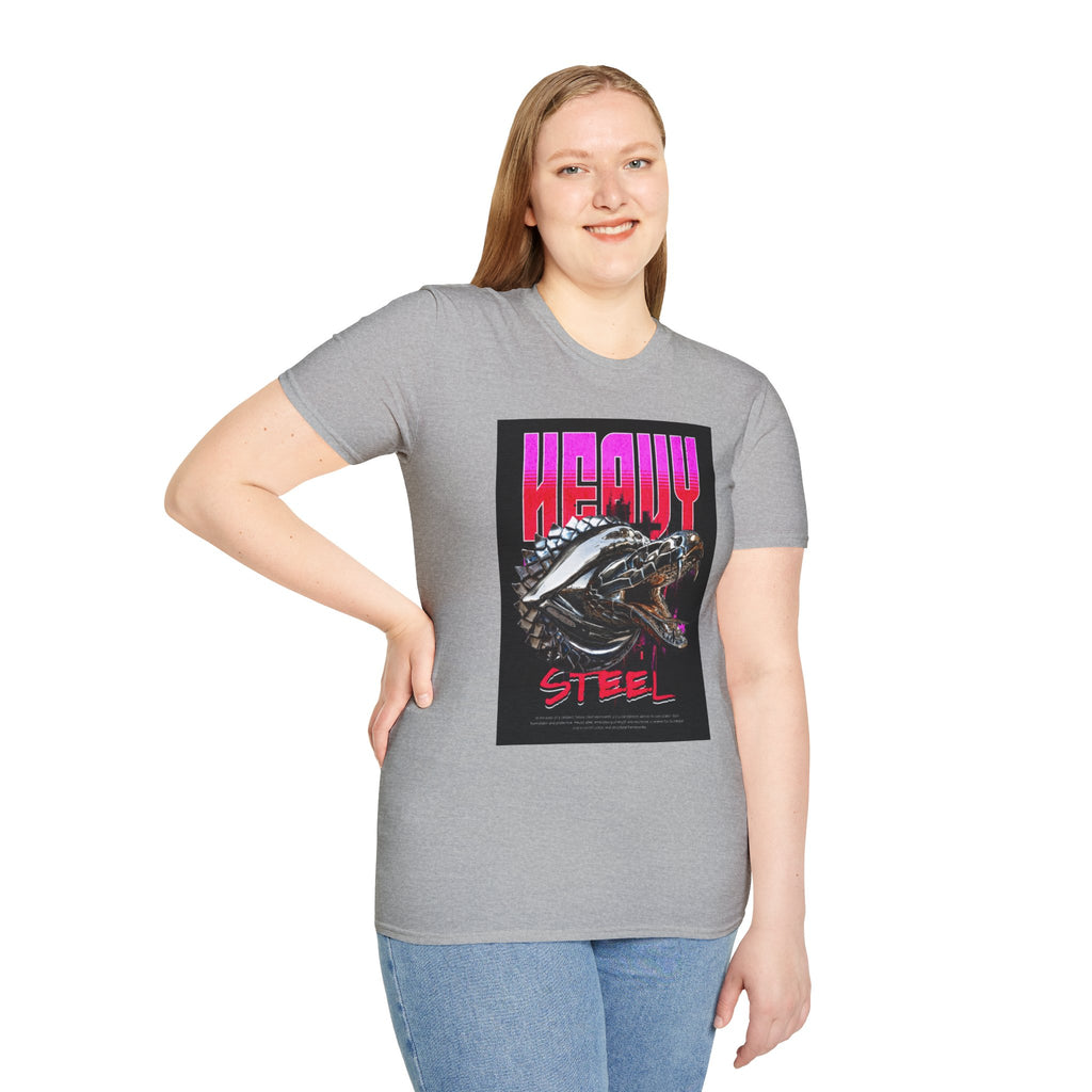 Heavy Steel T-Shirt — Retro Motorcycle Skull Graphic Tee