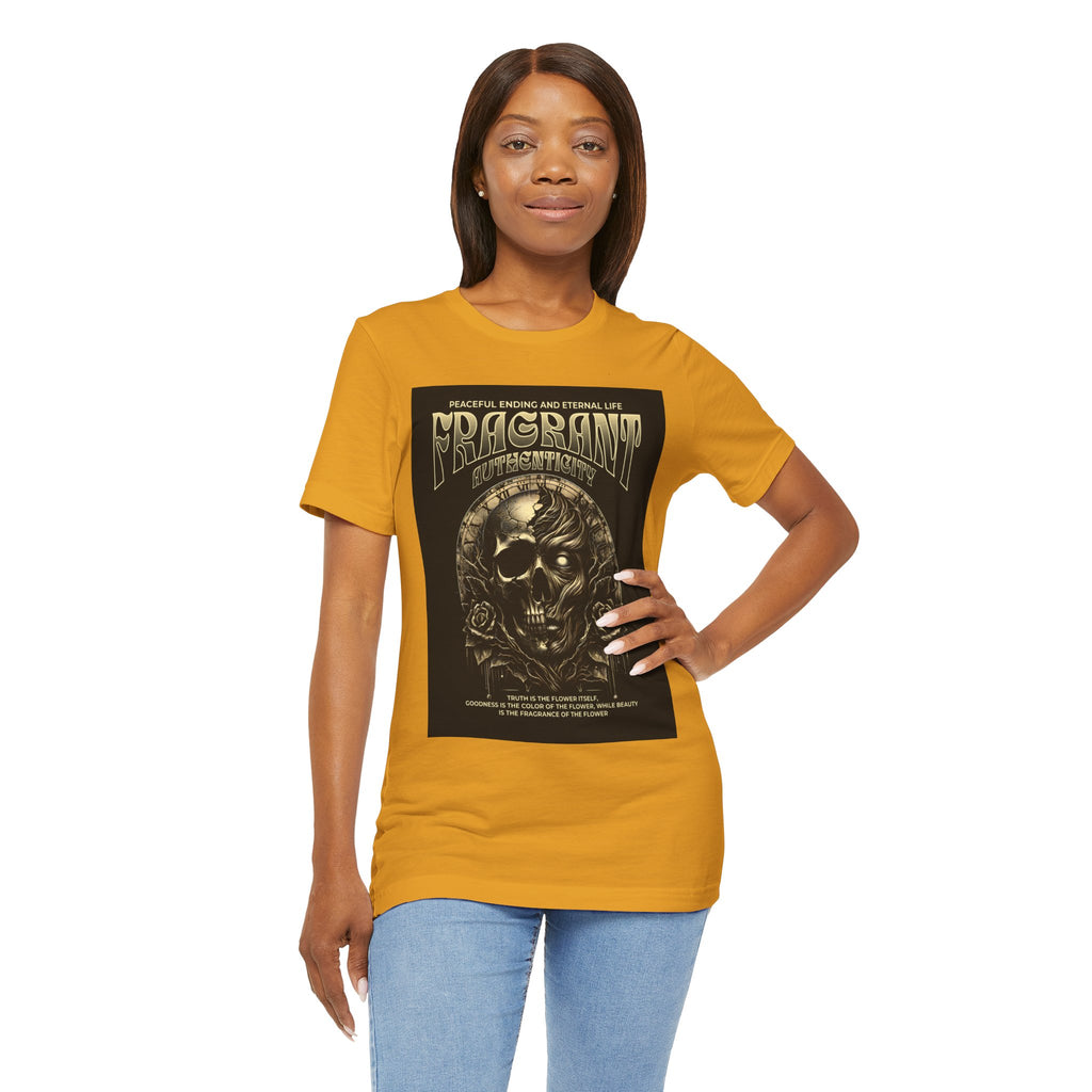 Skull & Roses Graphic Tee — "Fragrant" Vintage Gothic Band Shirt