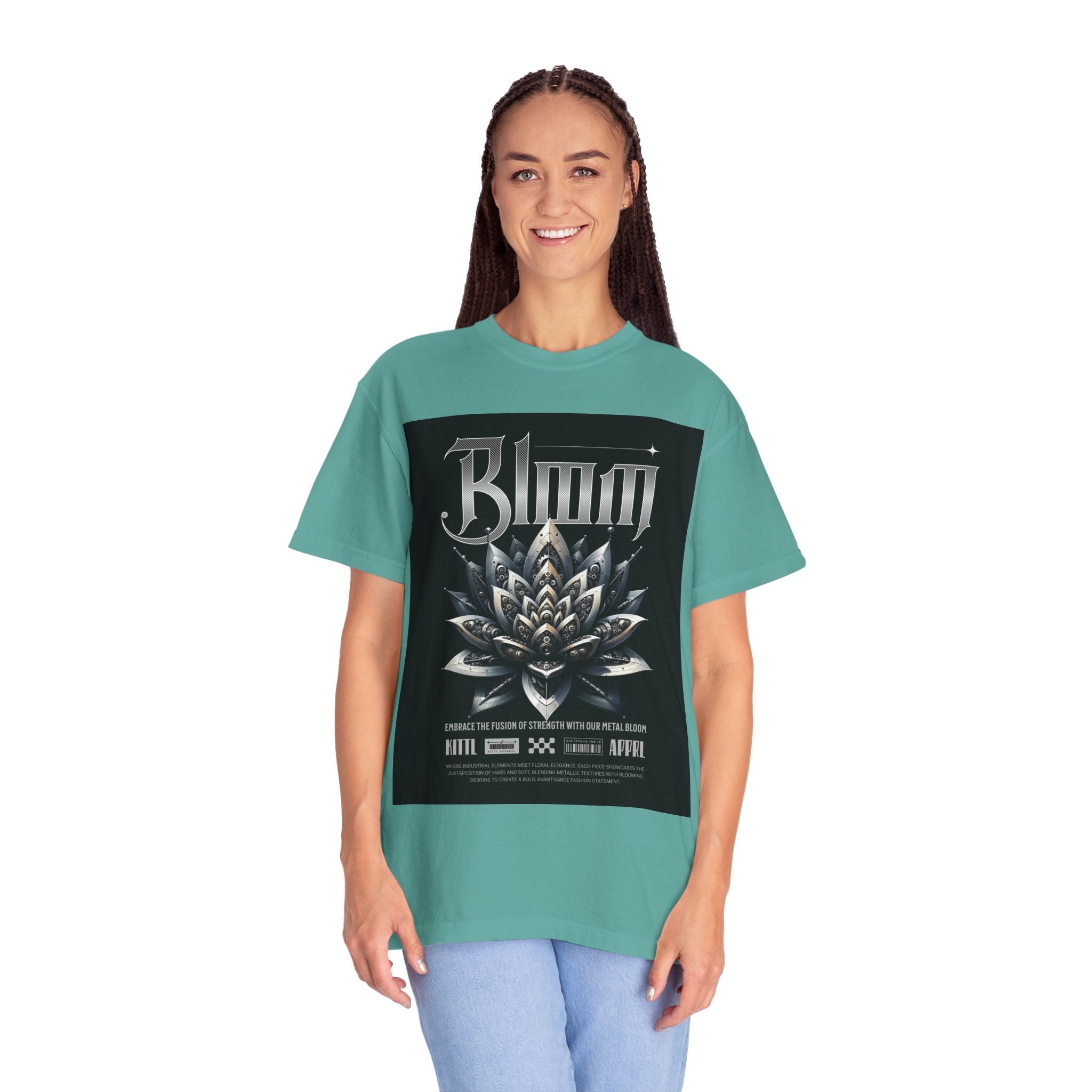 Metal Lotus Graphic T-Shirt — "Bloom" Gothic Band Poster Tee