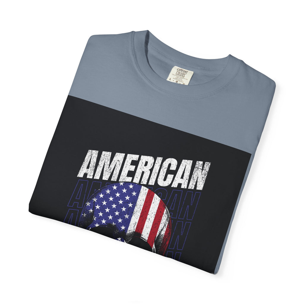 American Skull Flag T-Shirt — "American Forever" Patriotic Graphic Tee