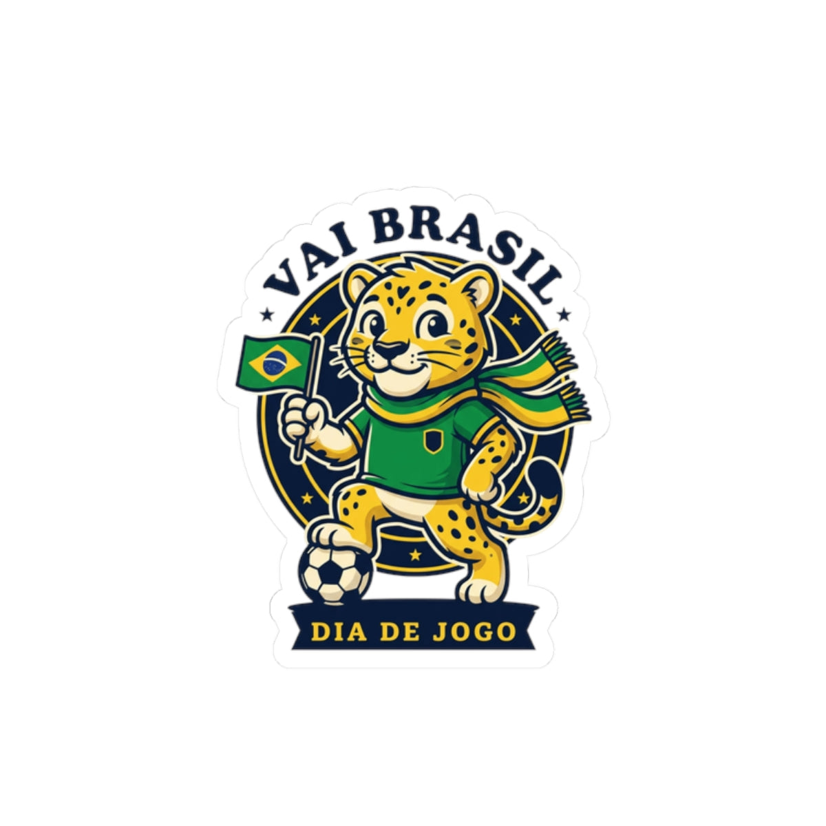Vai Brasil Jaguar Sticker | Brazil Soccer Pride, Copa Day