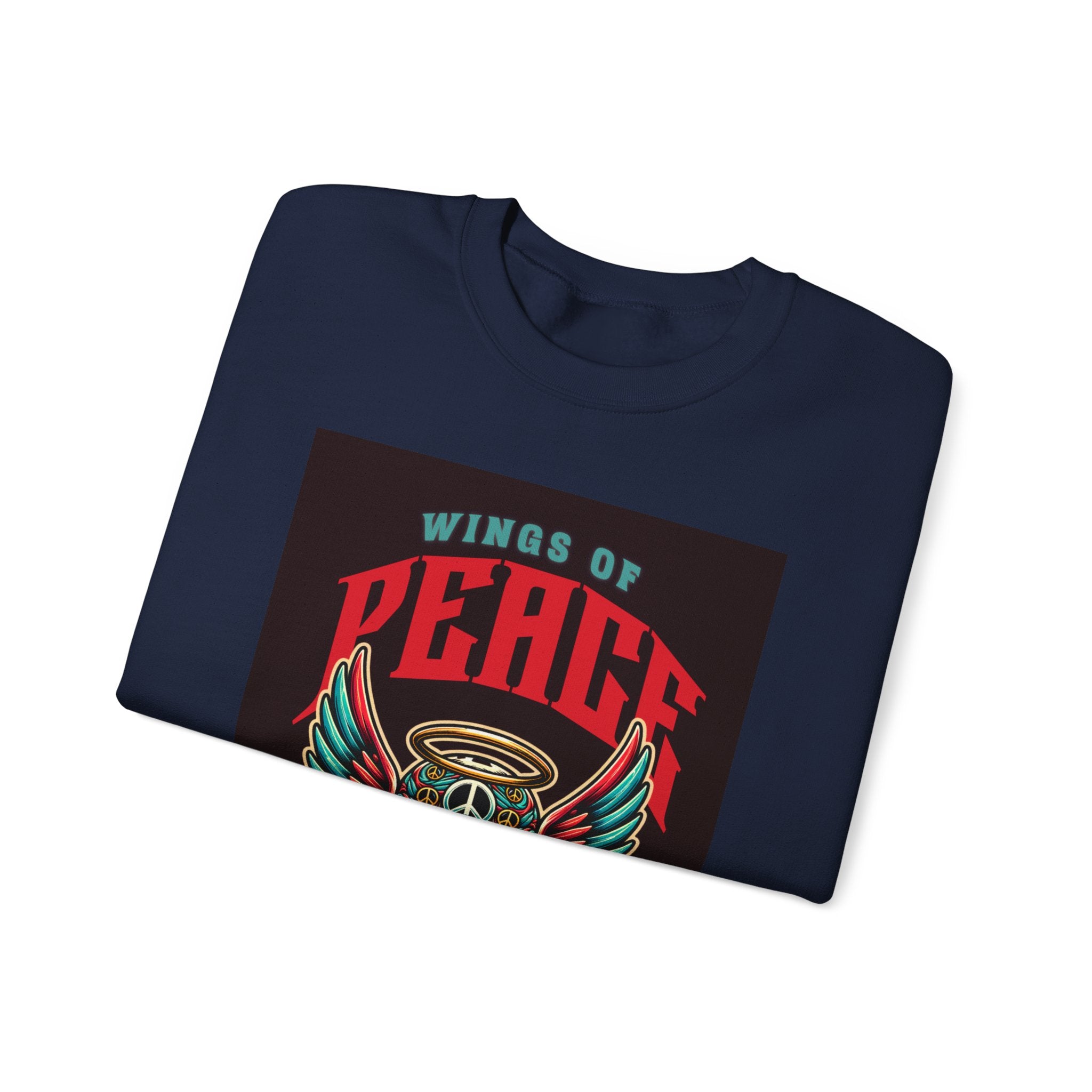 Wings of Peace Skull Crewneck Sweatshirt — Soar Above With Love Graphic